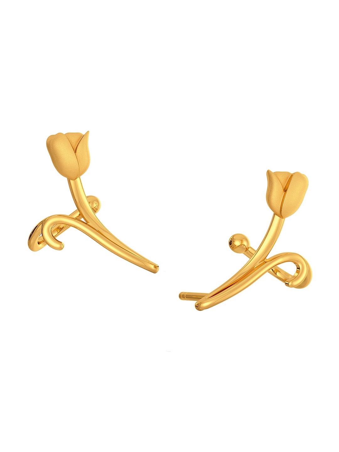 

MELORRA Twirl Vines 18KT Gold Stud Earrings-2.88gm