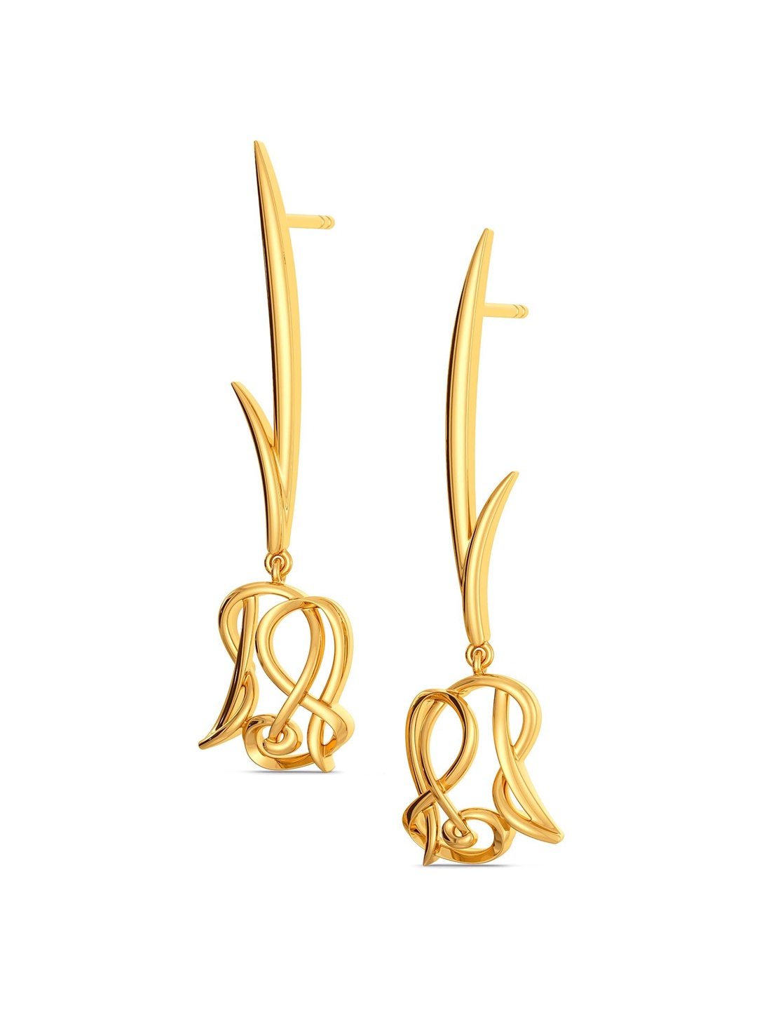 

MELORRA Fiery Floral 18KT Gold Dangle Earrings-4.9gm