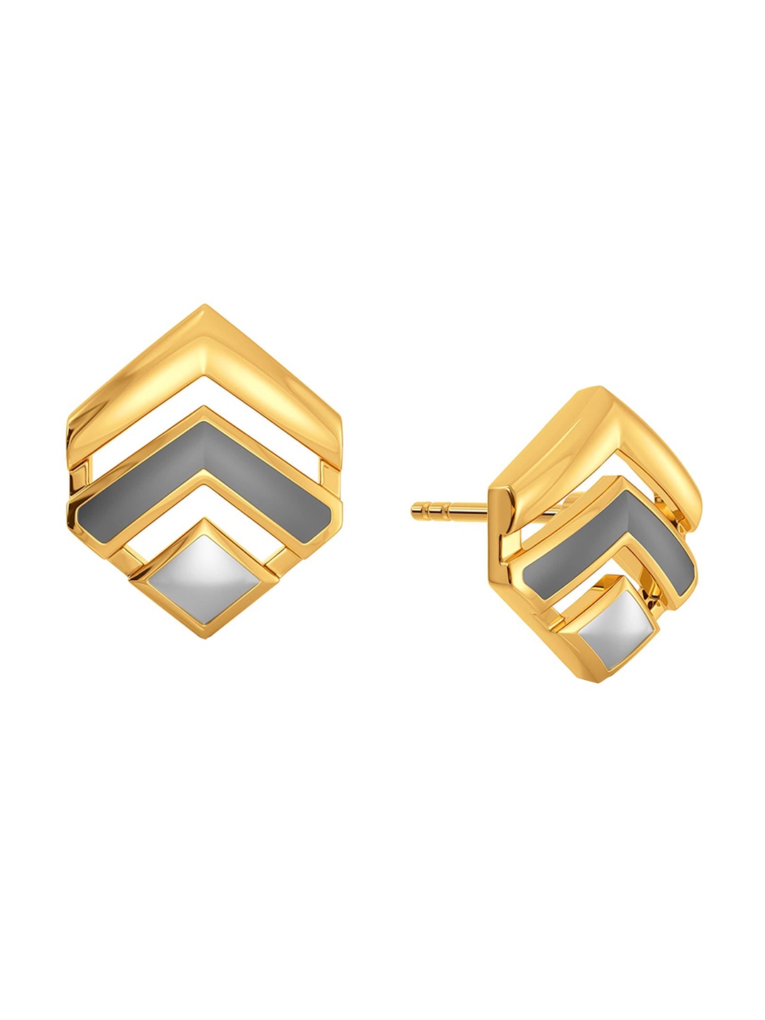 

MELORRA Greys At Work 18KT Gold Stud Earrings-3.6gm