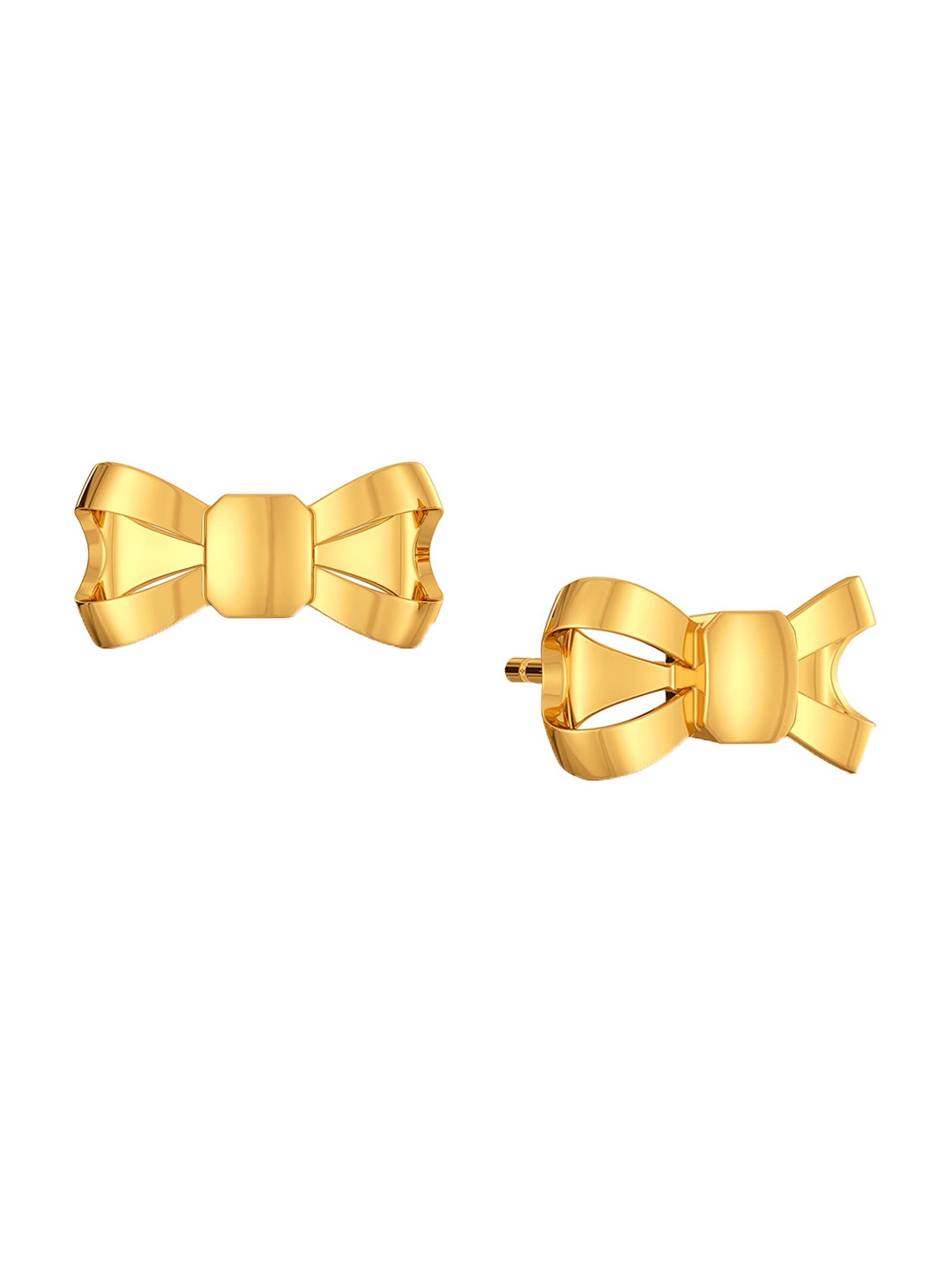 

MELORRA Bows Untangled 18KT Gold Stud Earrings-2.2gm