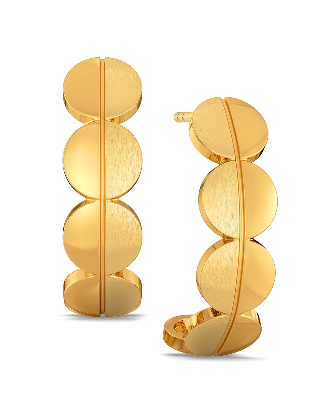 

Melorra Business Sequins 18KT Gold Hoop Earrings-5.17gm