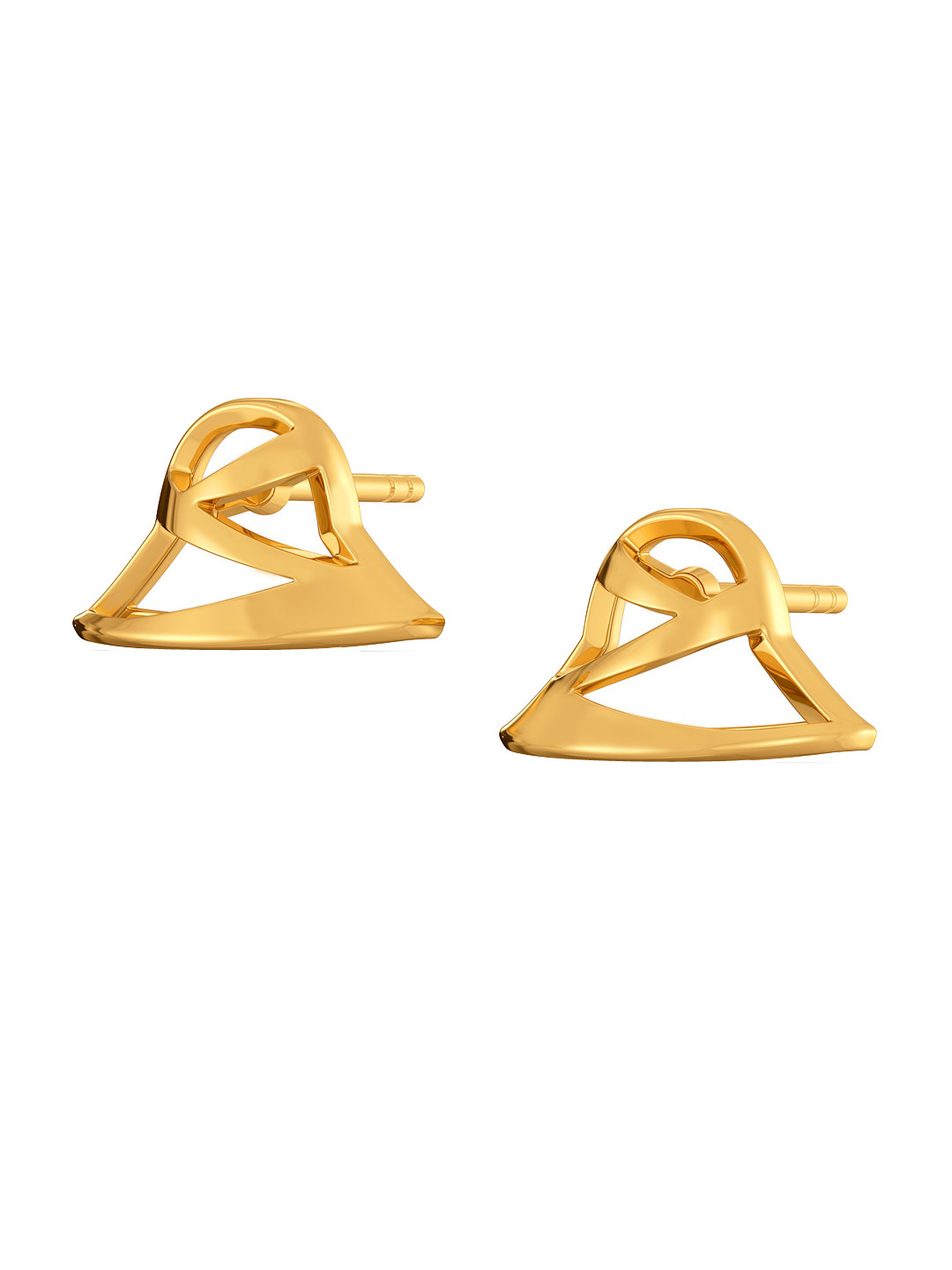 

MELORRA Bold Hats 18KT Gold Studs Earrings-1.91gm