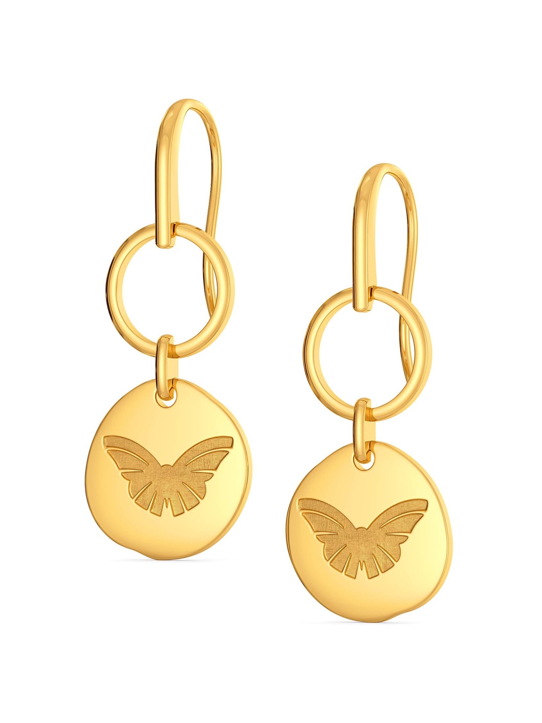 

MELORRA Sync in Sequin 18KT Gold Dangle Earrings- 5.37gm