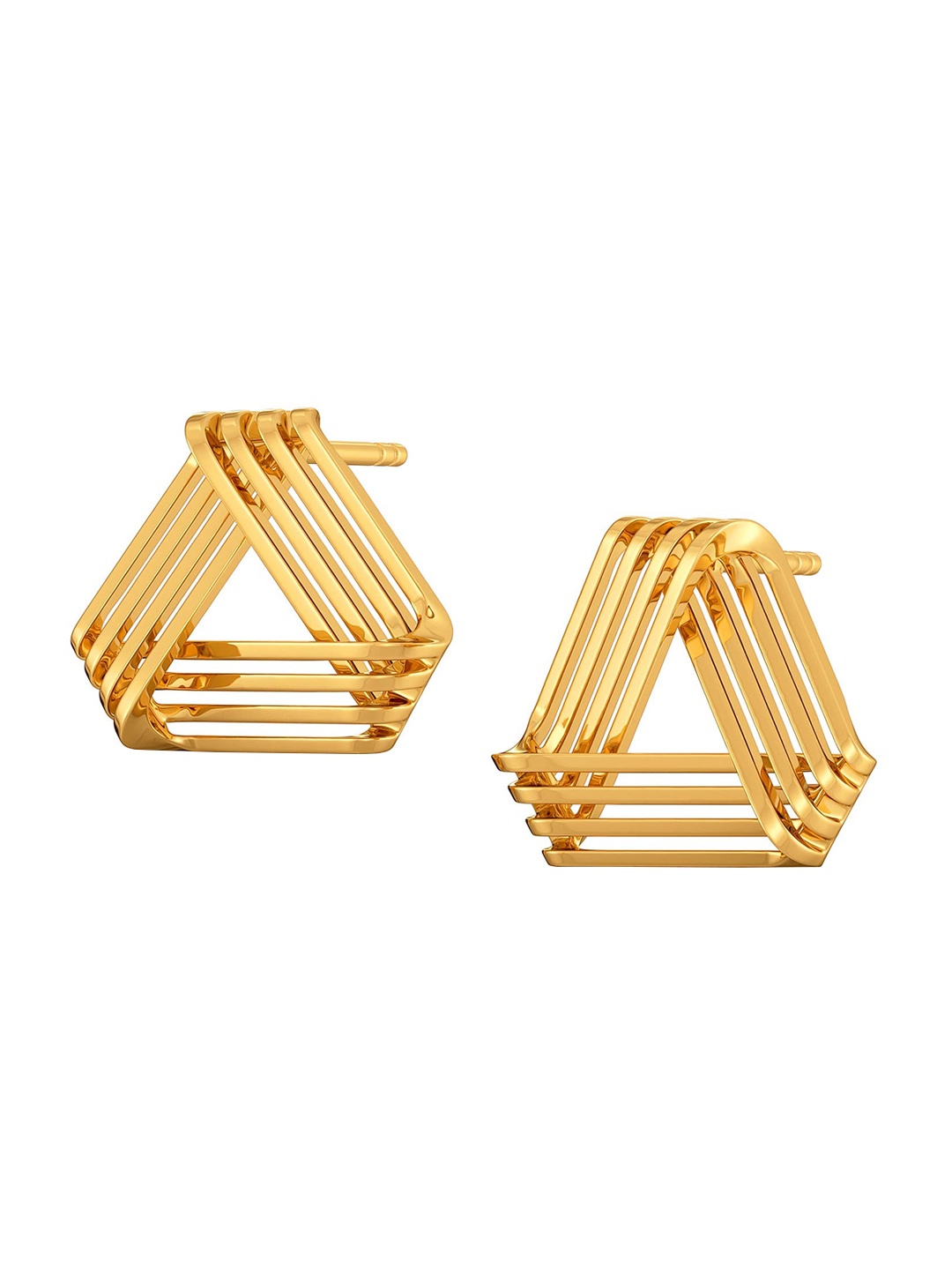 

MELORRA 18KT Gold Gowns Triangular Shaped Stud Earrings-3.88 g