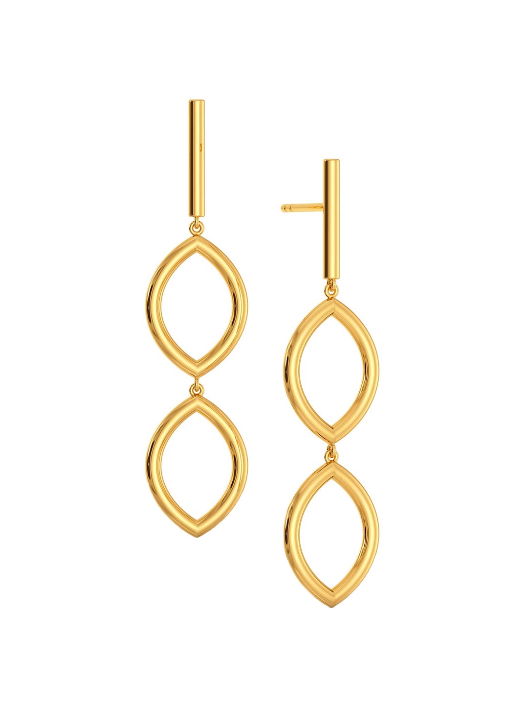 

MELORRA Link O Mark 18KT Gold Dangle Earrings-6.47gm