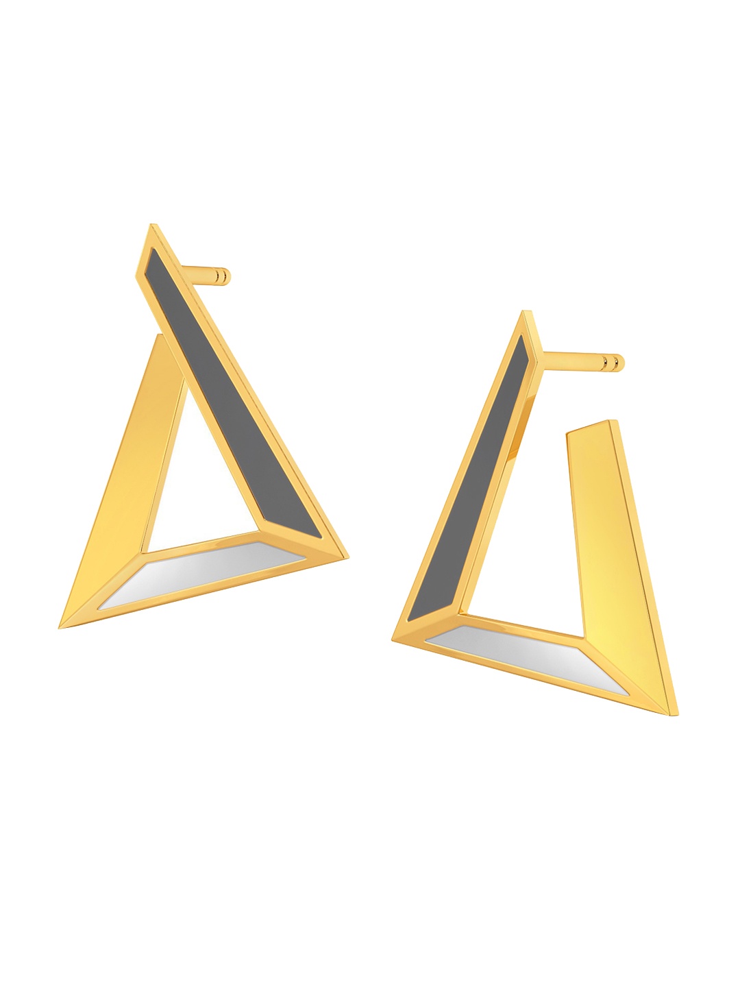 

MELORRA Grey Hierarchy 18KT Gold Earrings-3.11gm
