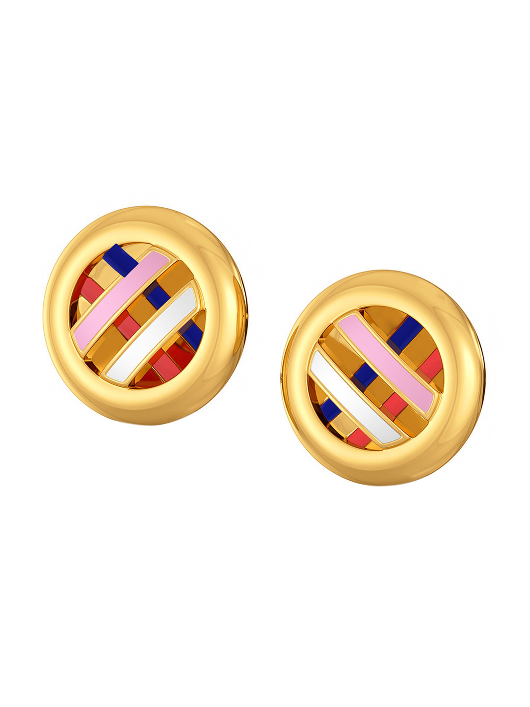 

MELORRA Offbeat Leagues 18KT Gold Stud Earrings-4.61gm
