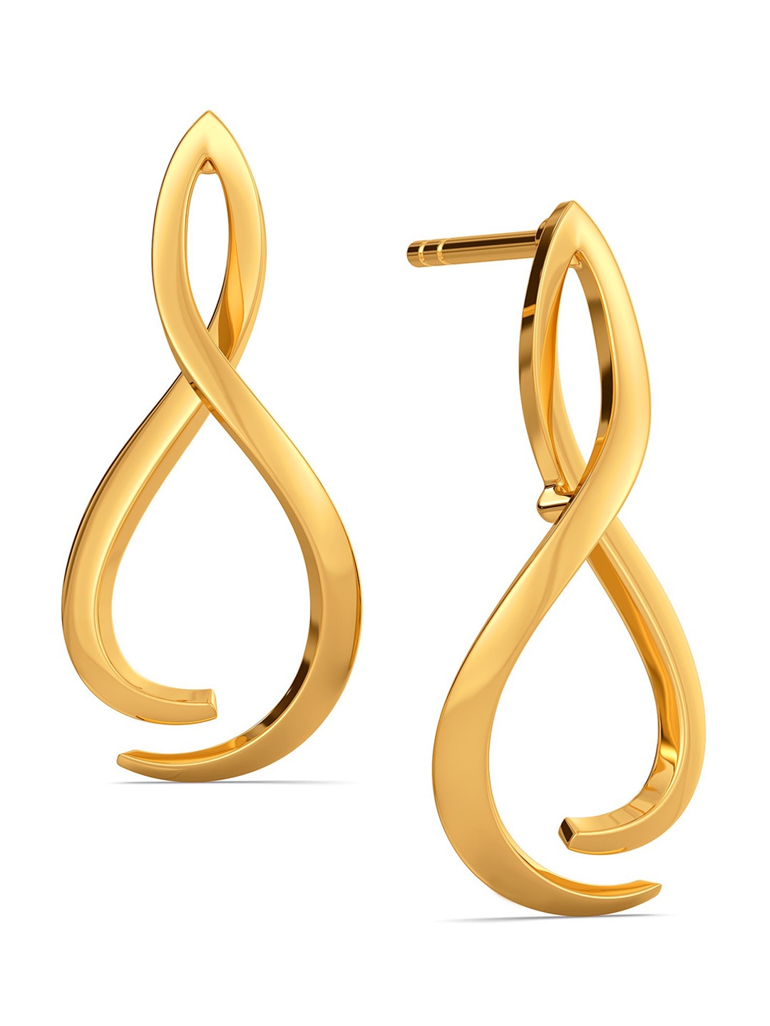 

MELORRA 18KT Gold Simple Swirls Drop Earrings - 2.74 gm