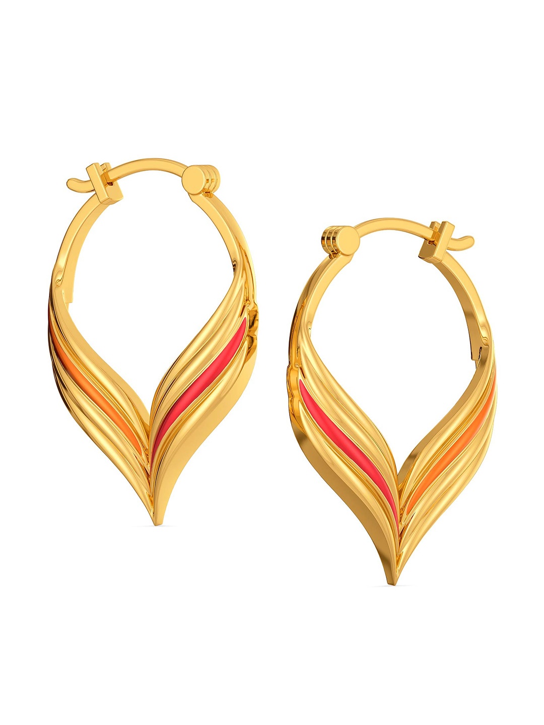 

MELORRA Sync in Sequin 18KT Gold Hoop Earrings-7.03gm