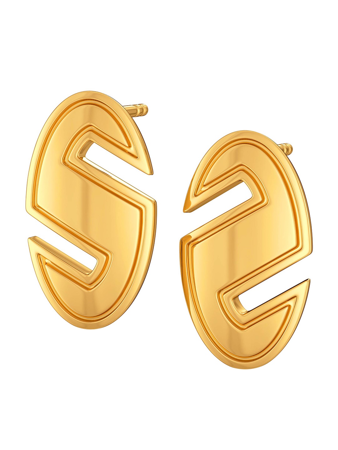 

MELORRA 18KT Gold Breezy Beaus S-Shaped Stud Earrings 3.25 g