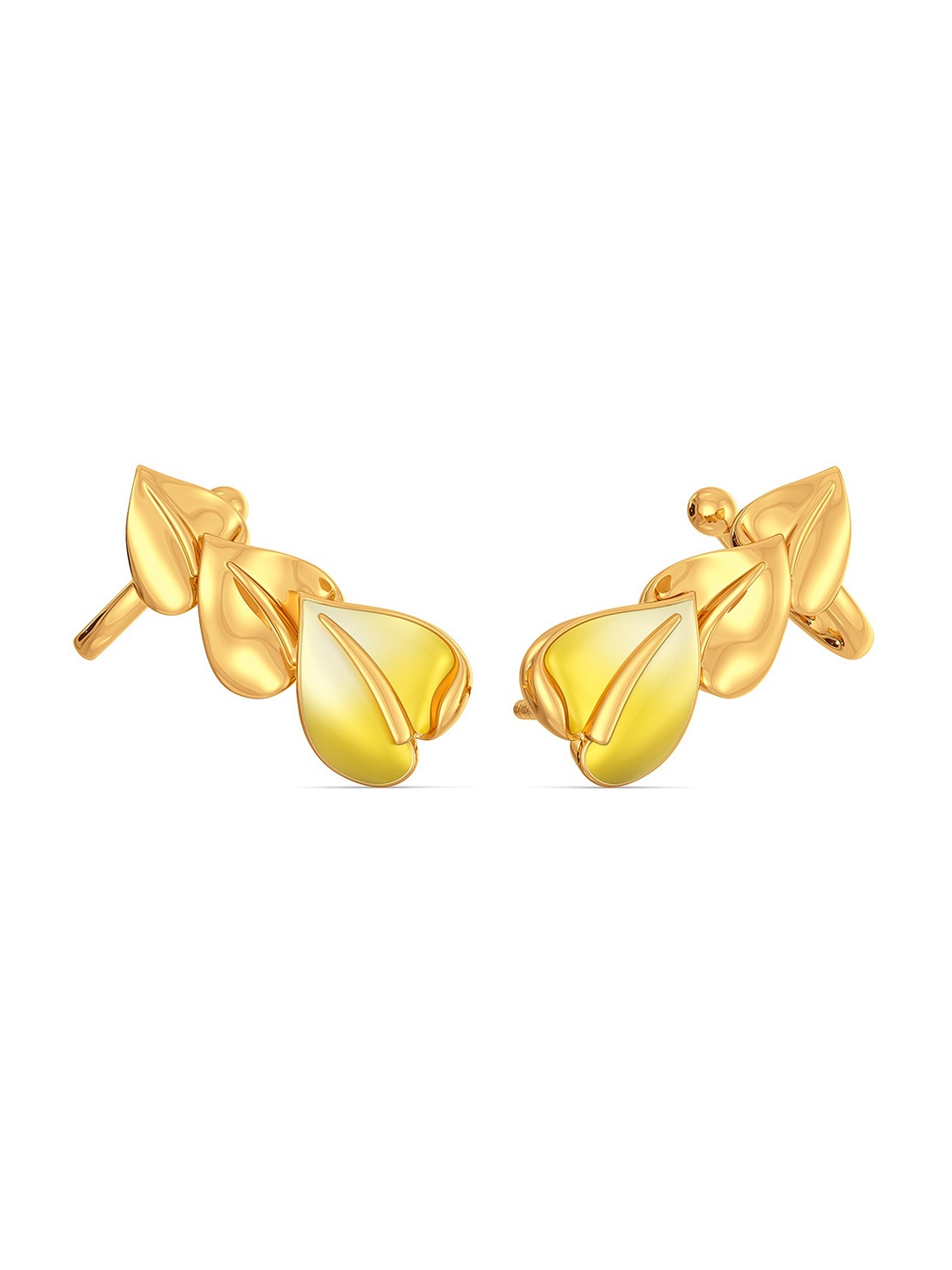 

MELORRA Yellow Anthuriums 18KT Gold Stud Earrings-4.24gm