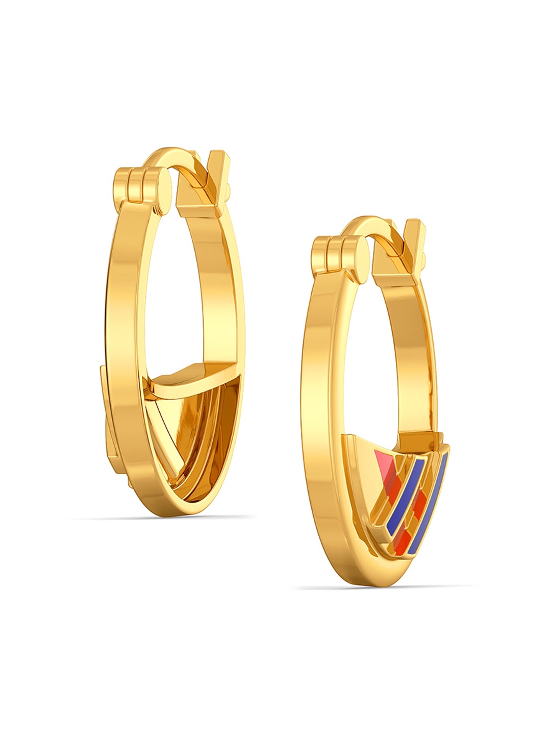 

MELORRA Offbeat Leagues 18KT Gold Hoop Earrings- 4.21 gm