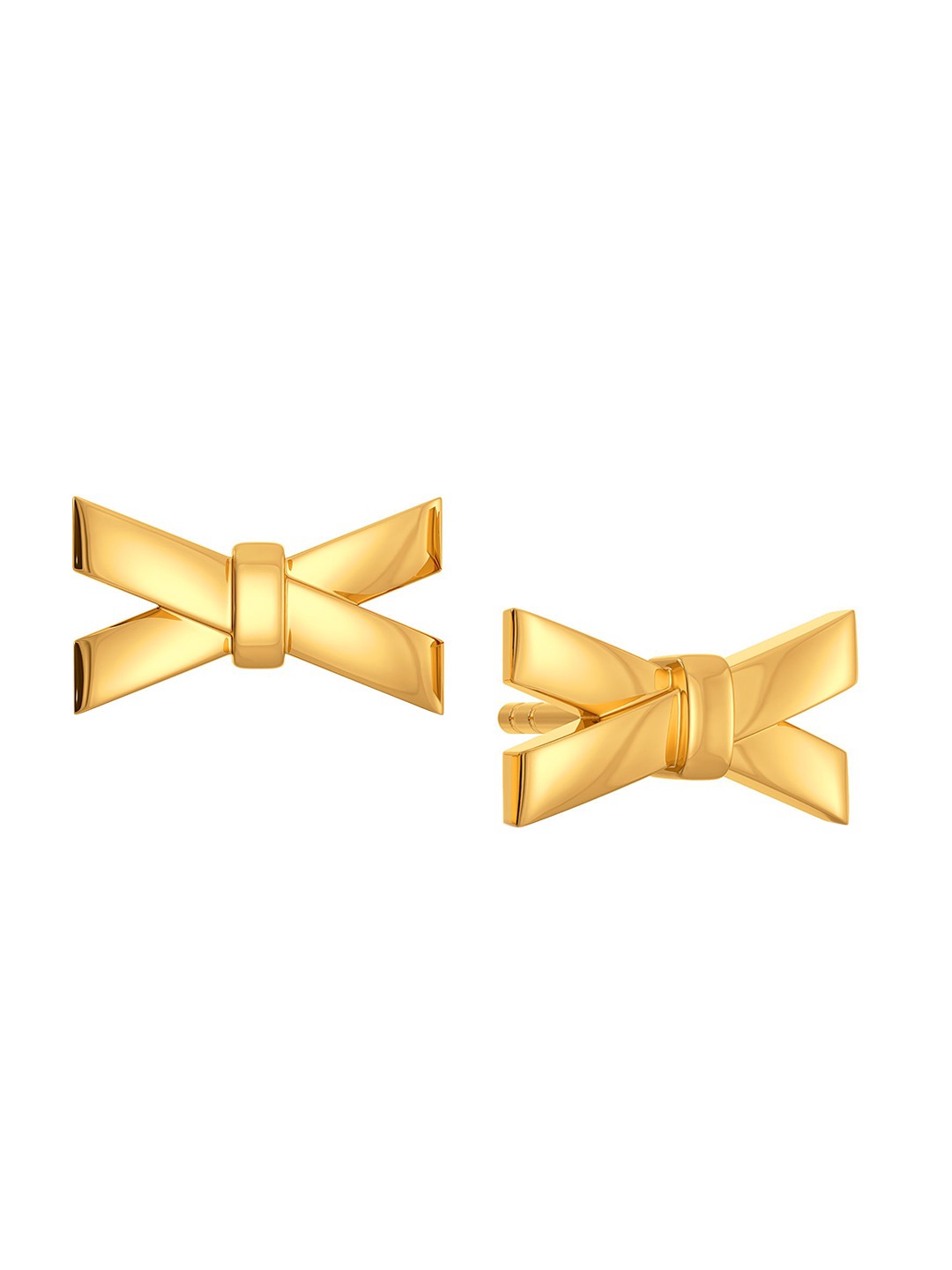 

MELORRA Bow Buckles 18KT Gold Stud Earrings-2.4gm