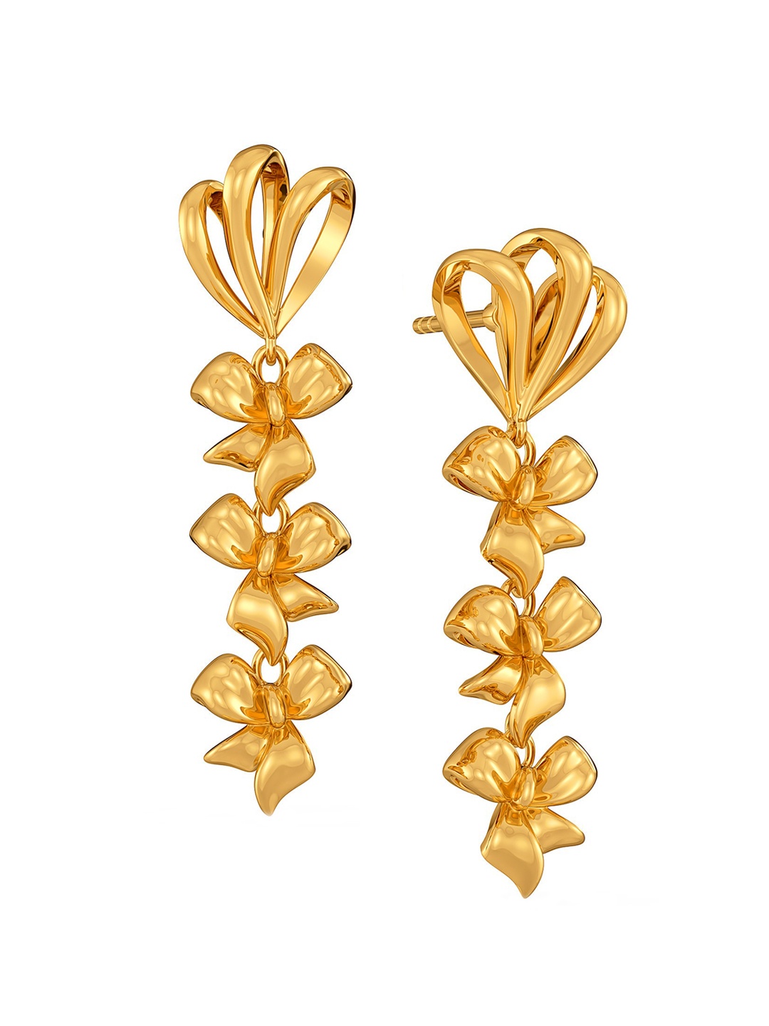 

MELORRA Bow Bunched 18KT Gold Earrings - 5.93 gm