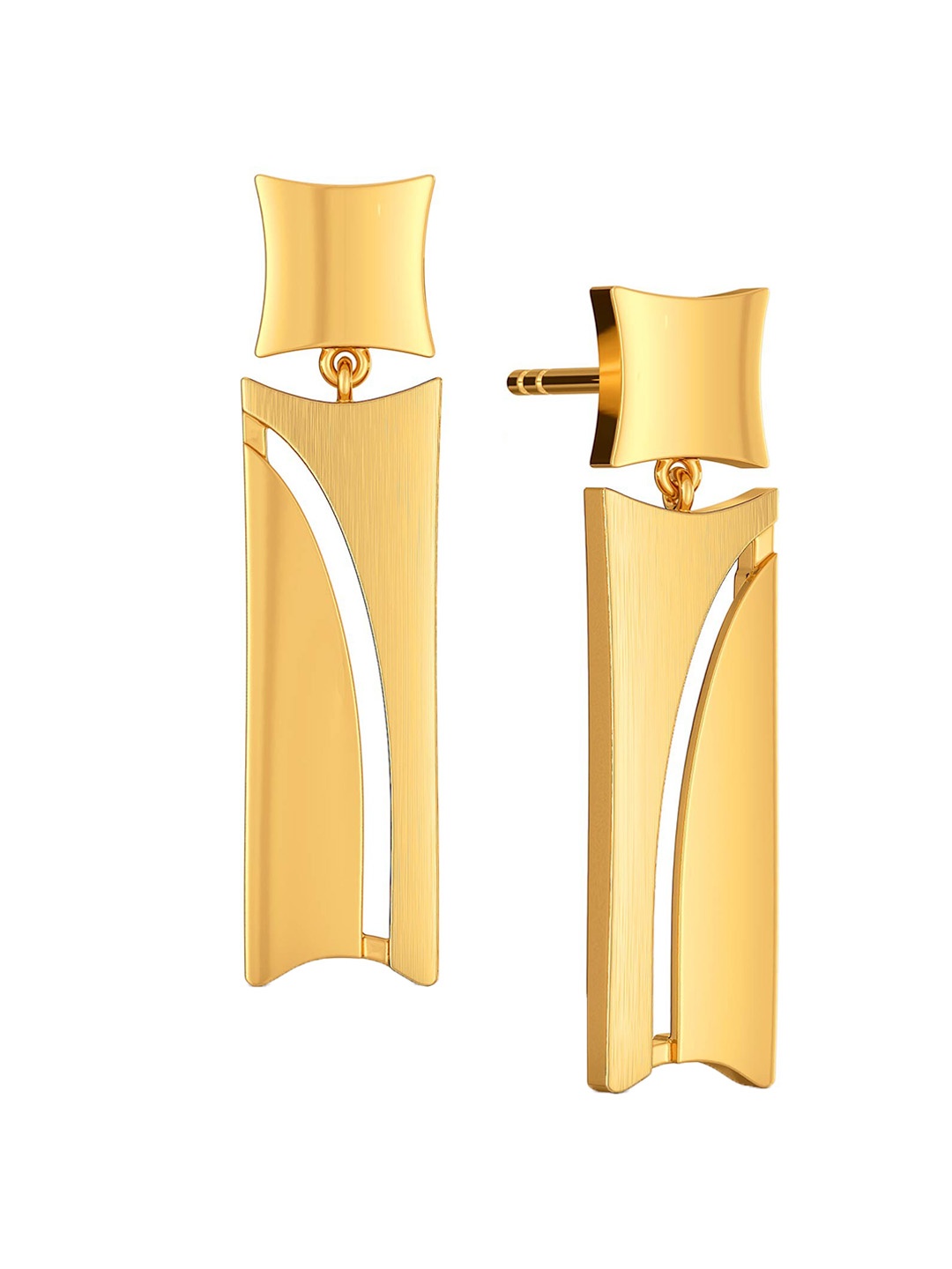 

MELORRA French Fashion 18KT Gold Dangle Earrings-4.55gm