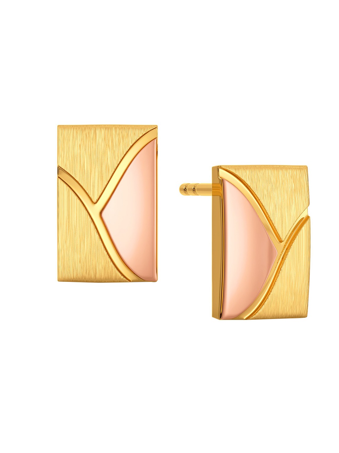 

MELORRA Conquer N Chic 18KT Gold Stud Earrings-2.7gm