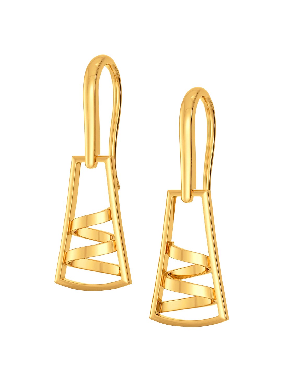 

MELORRA Edgy Elements 18KT Gold Dangle Earrings-3.86gm