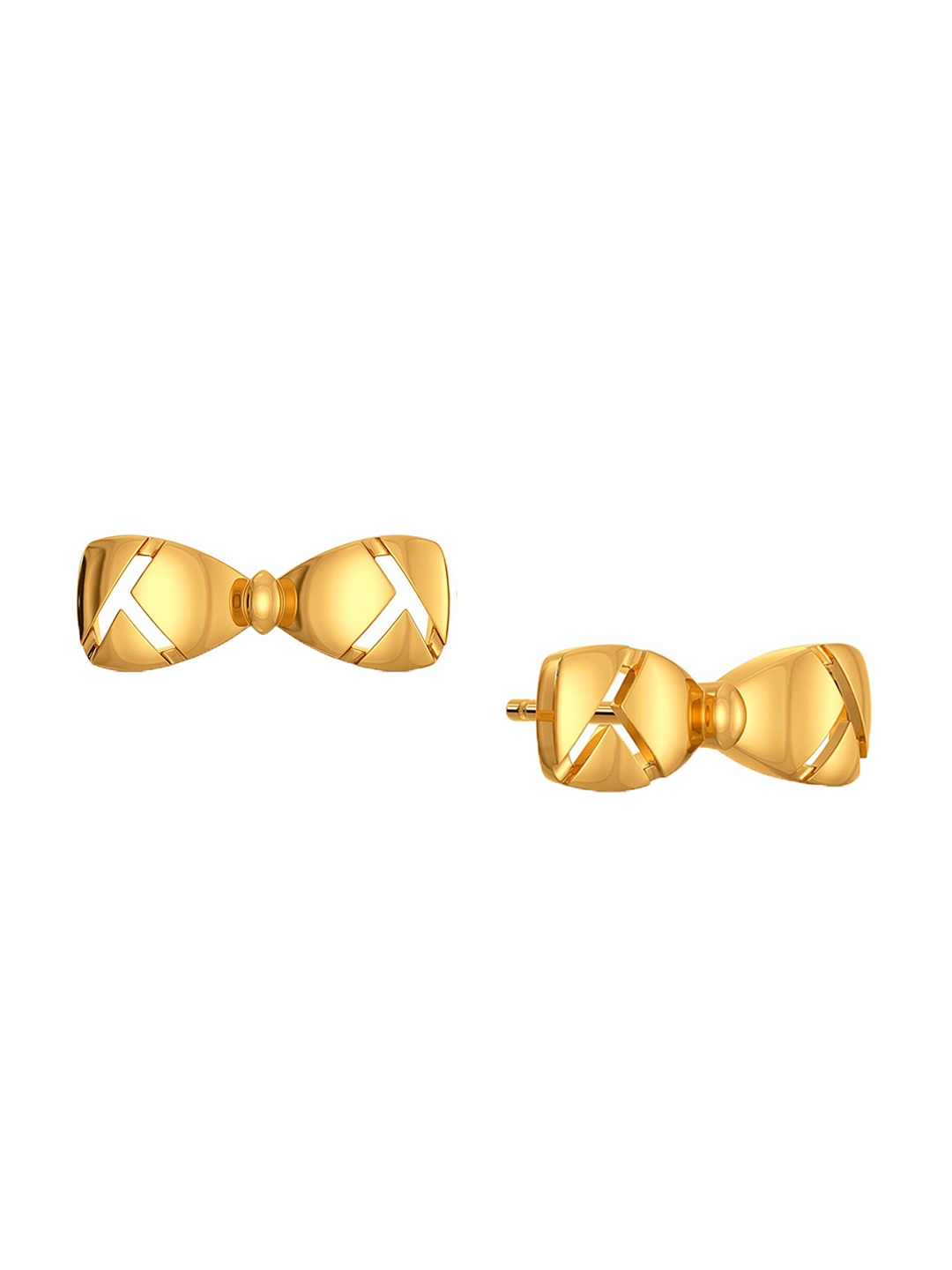 

MELORRA Raging Bows 18KT Gold Stud Earrings- 2.35 gm