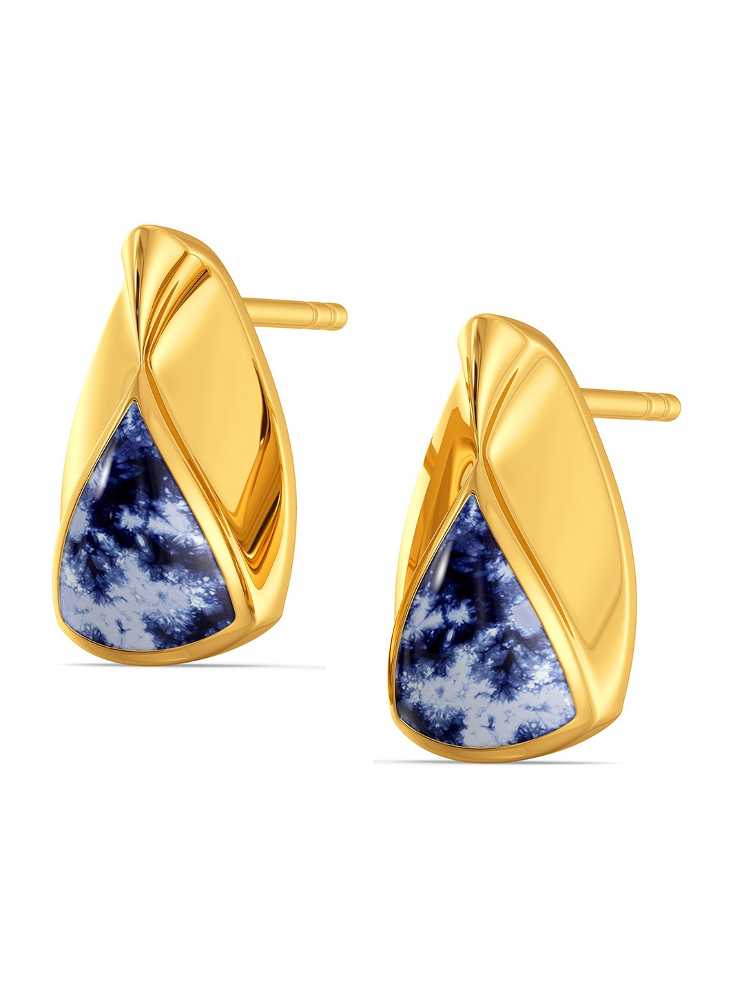 

MELORRA Blue Ombres 18KT Gold Stud Earrings-3.27gm