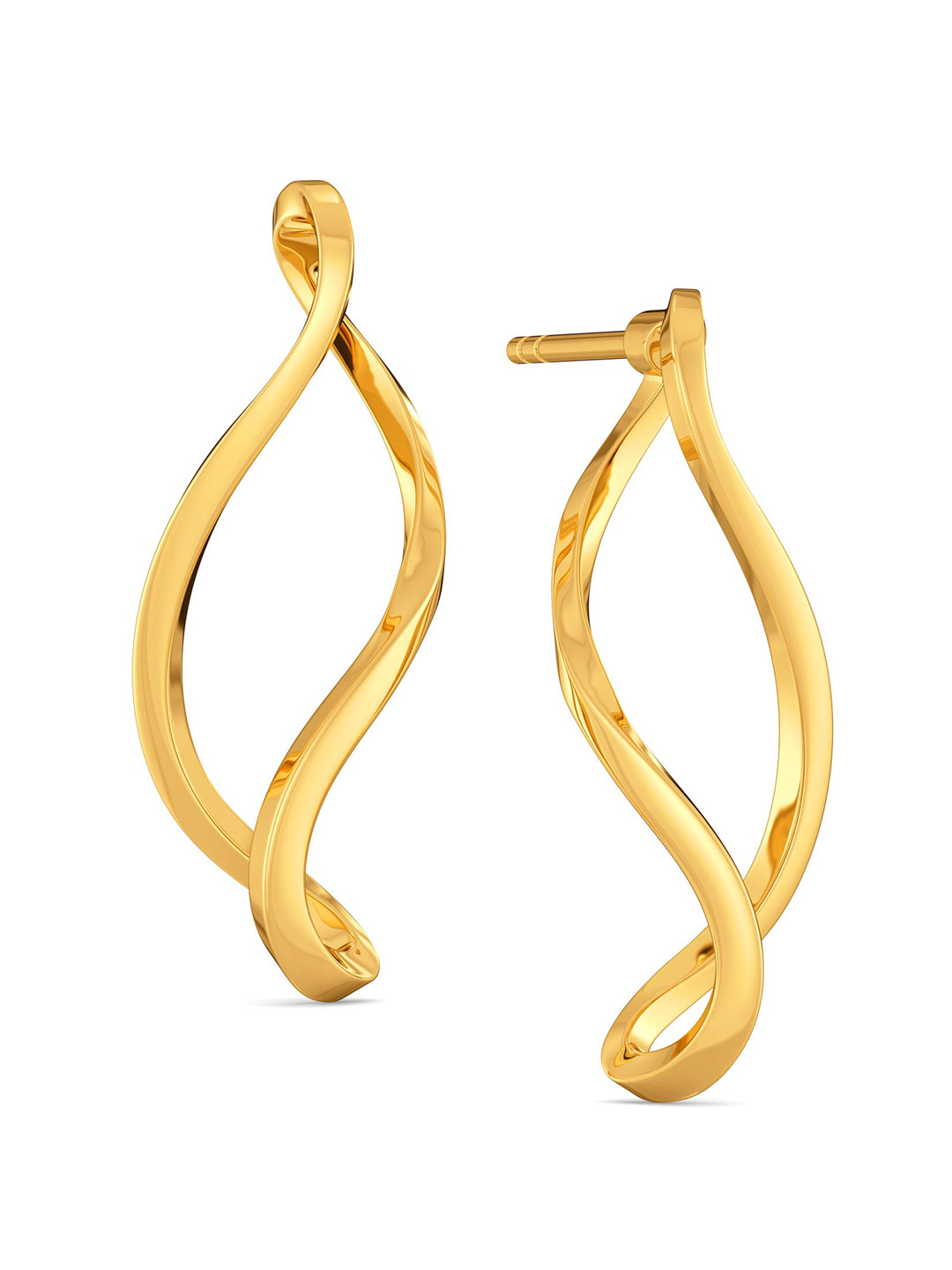 

MELORRA Flared Loops 18KT Gold Stud Earrings-3.03gm