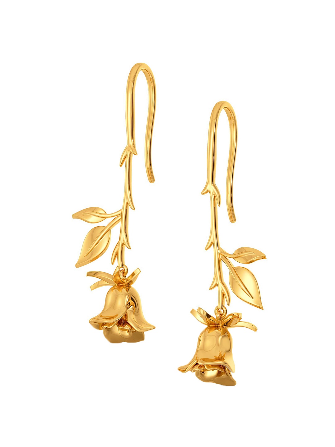 

MELORRA Dark Damask 18KT Gold Dangle Earrings-7.38gm