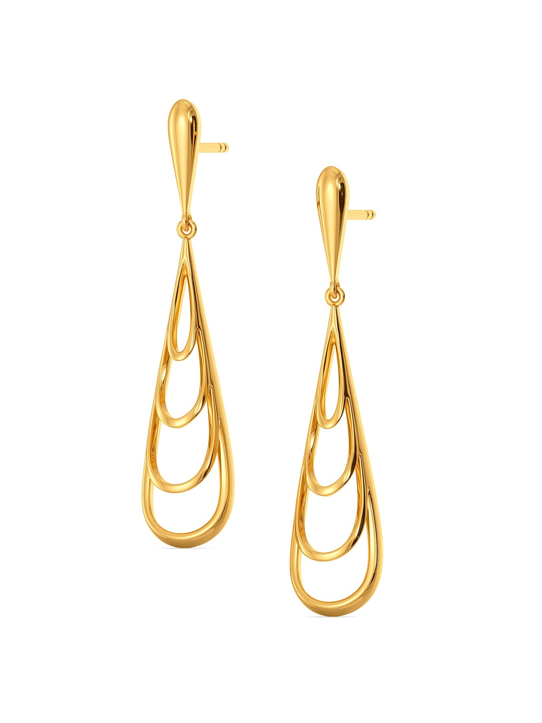 

MELORRA Sync in Sequin 18KT Gold Drop Earrings-3.95gm