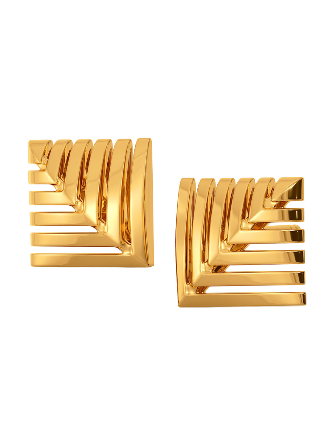 

MELORRA Skimpy Squares 18KT Gold Studs Earrings- 5.37gm