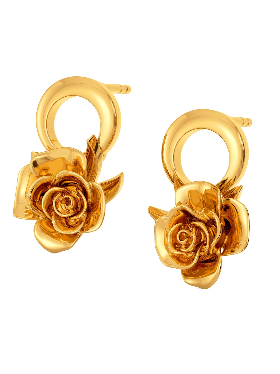 

MELORRA Aphrodite Rose 18KT Gold Stud Earrings-4.51gm