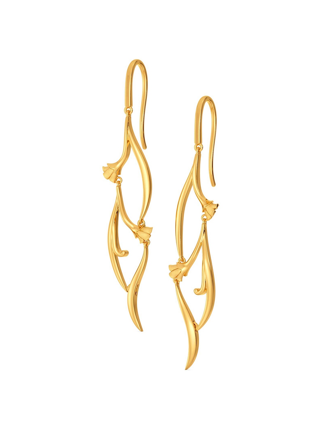 

MELORRA Dream of Vines 18KT Gold Drop Earrings- 5.29 gm