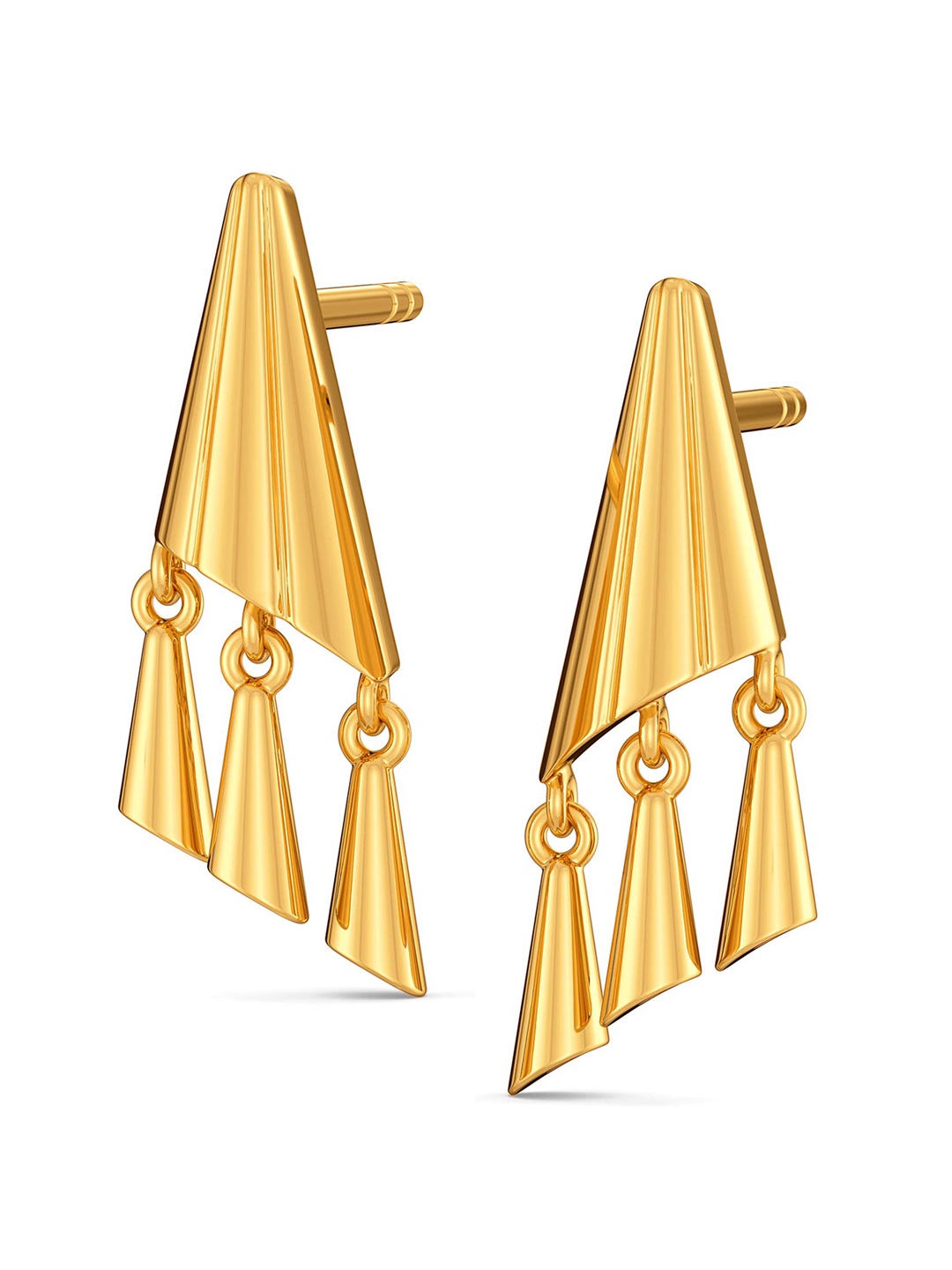 

MELORRA Twin Tassels 18KT Gold Studs Earrings- 2.43 gm