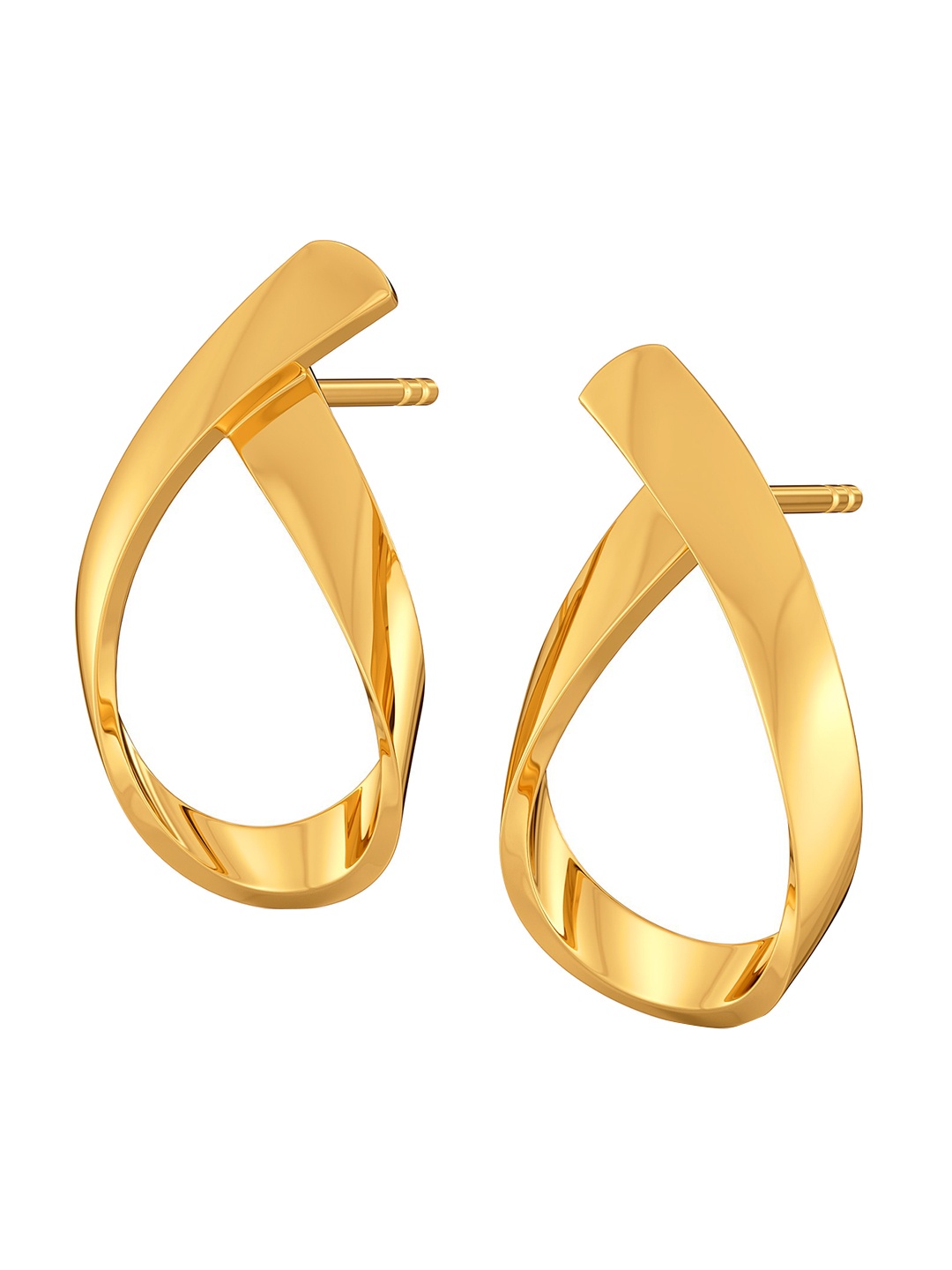 

MELORRA Swirl Suave 18KT Gold Studs Earrings- 4.15 gm
