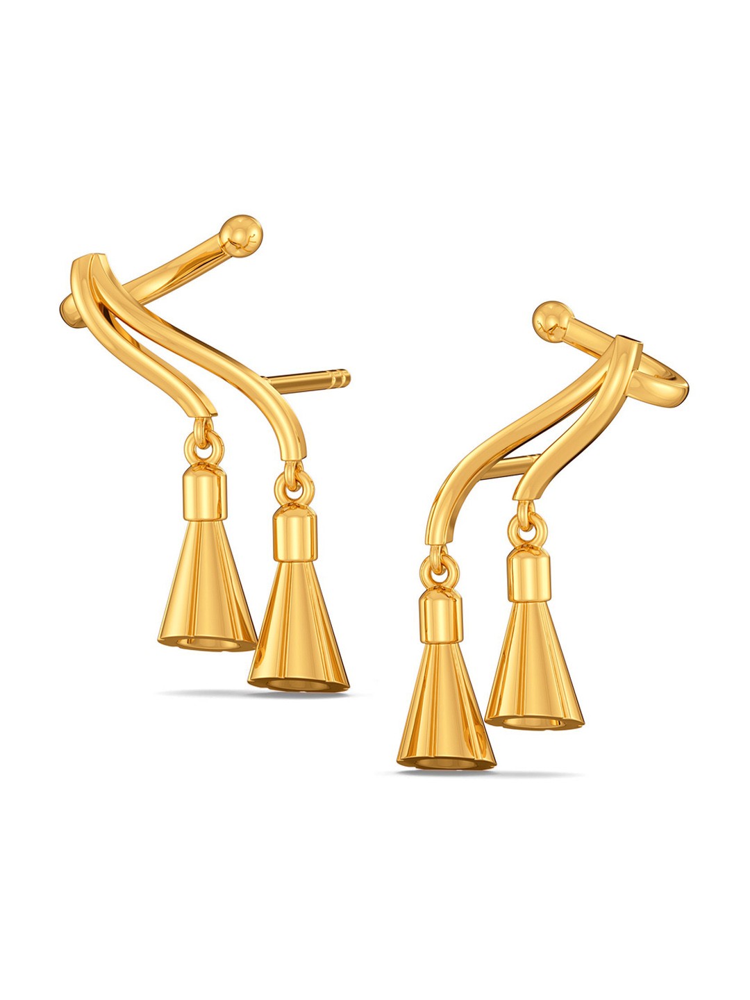 

MELORRA Tassel Swirls 18KT Gold Stud Earrings - 3.87gm