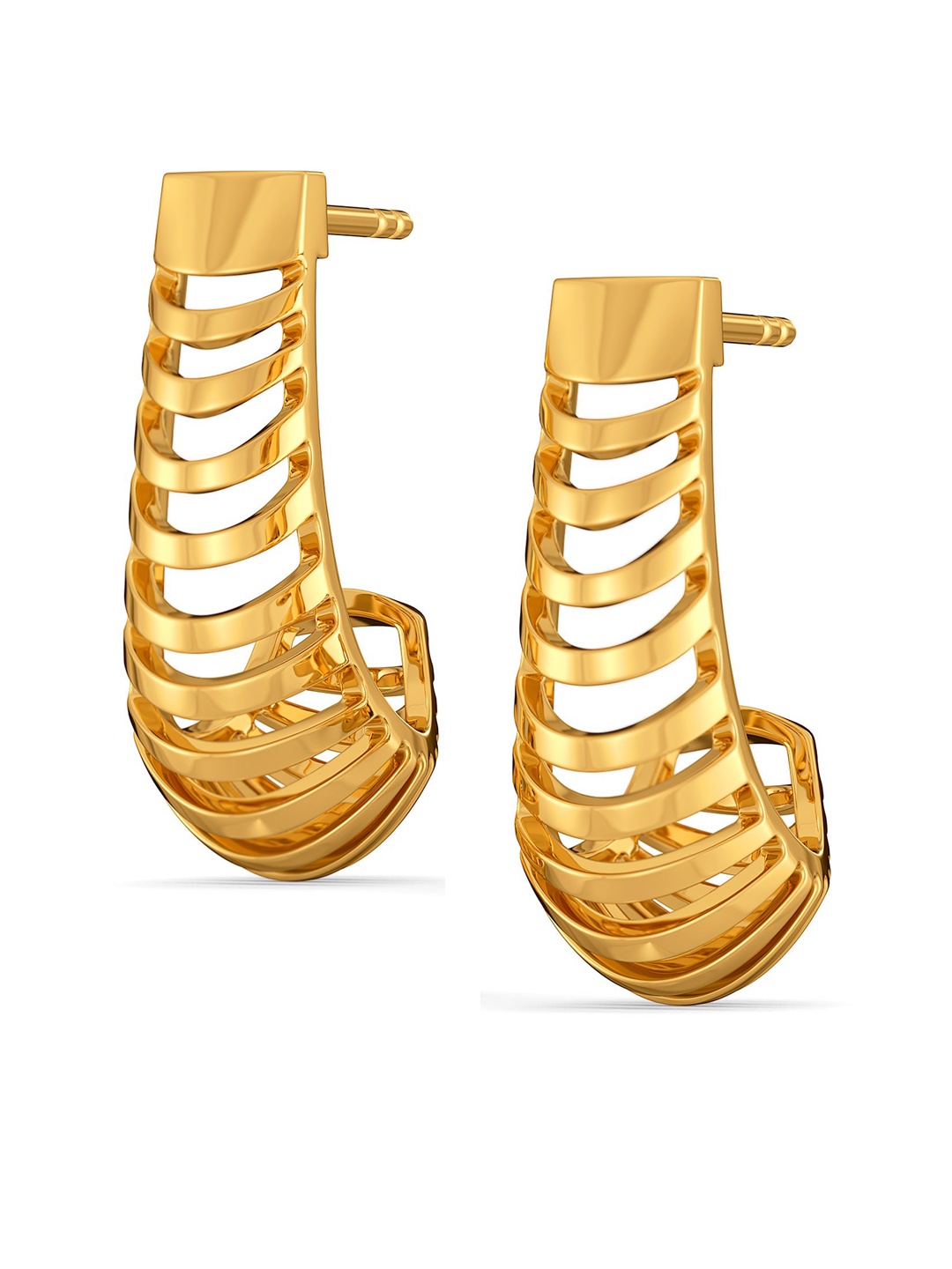 

MELORRA Parisian Passion 18KT Gold Half Hoop Earrings- 4.4 gm