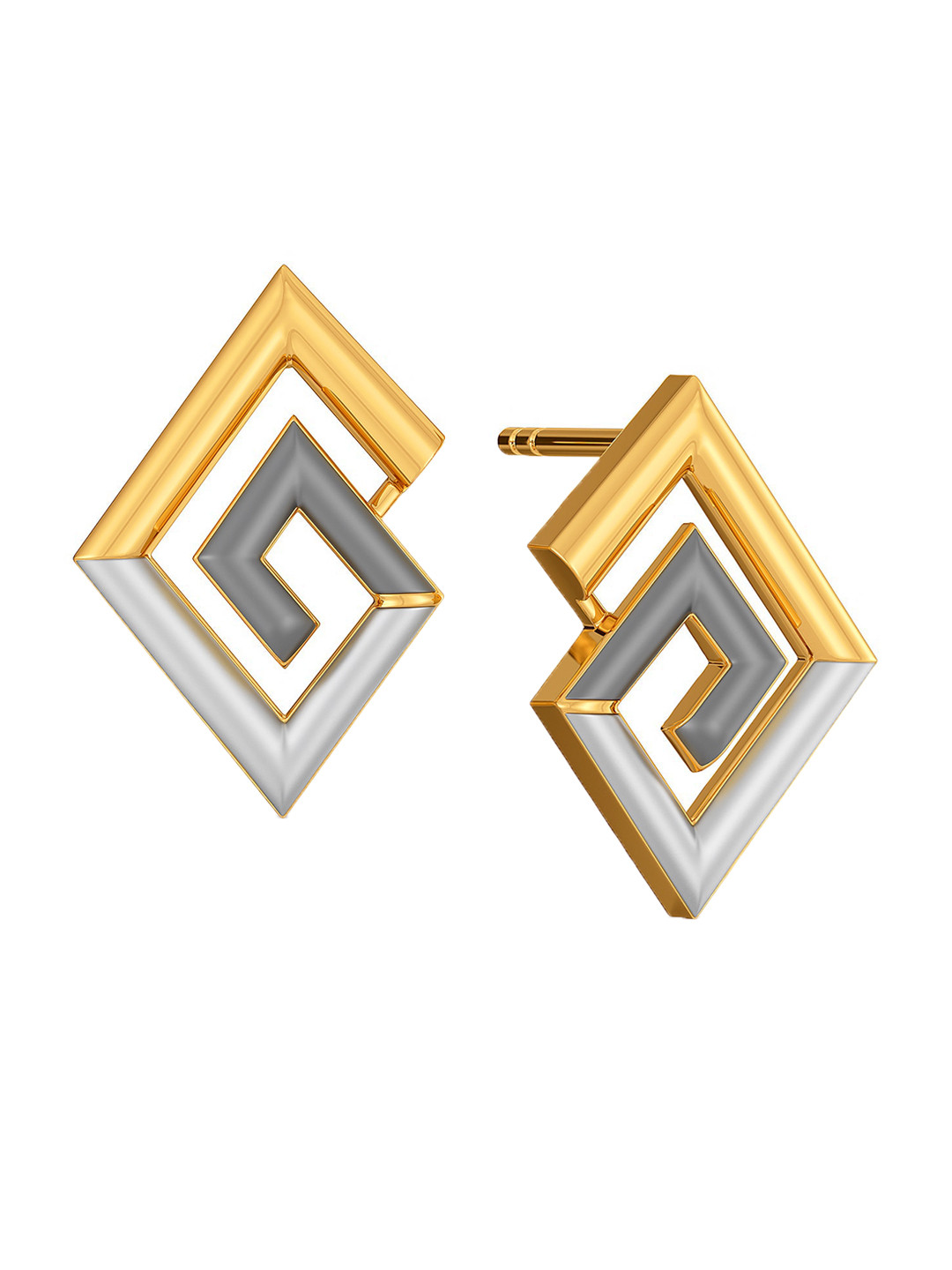 

MELORRA Power Meet 18KT Gold Stud Earrings-3.03gm
