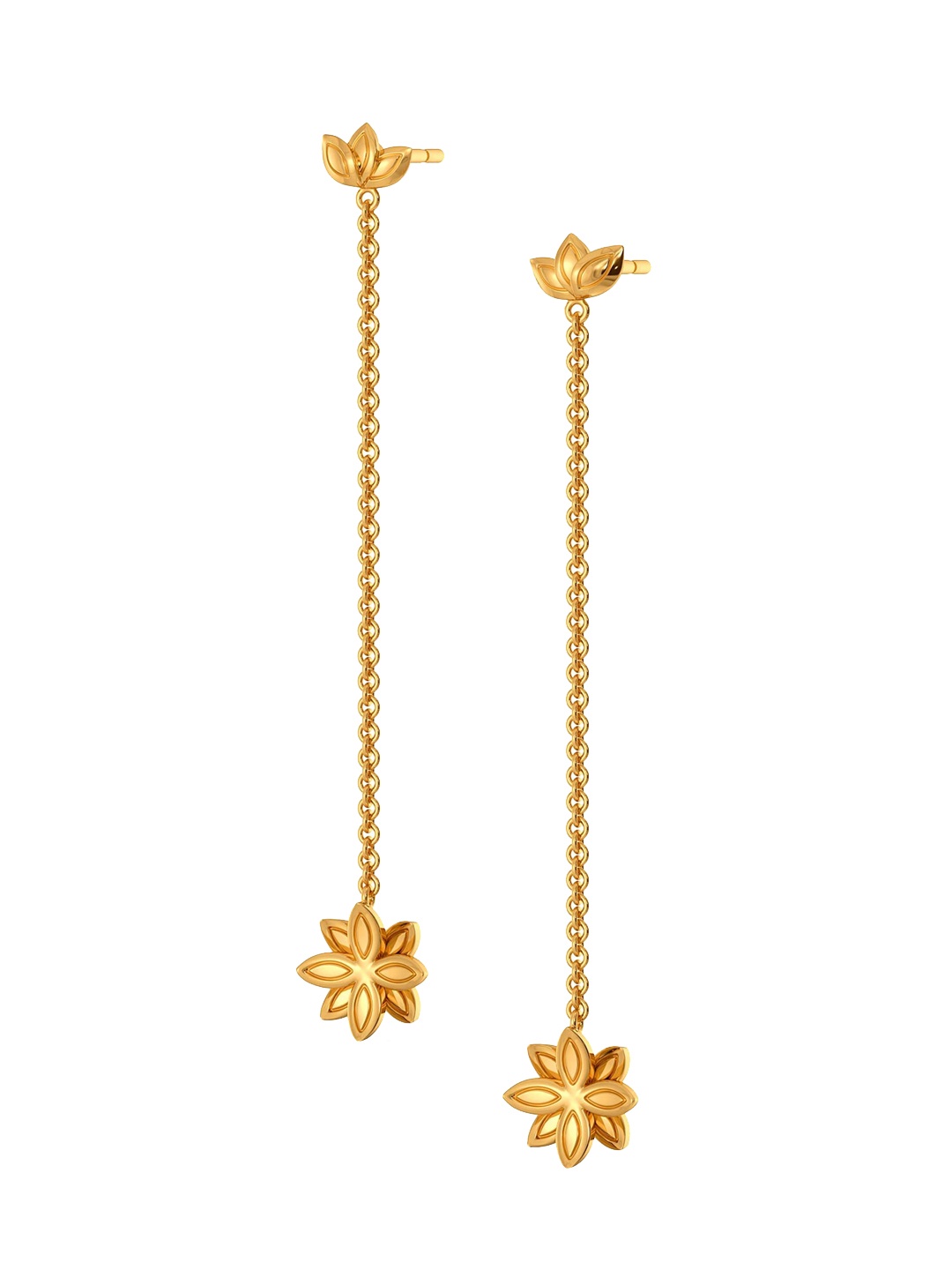 

MELORRA Bloom Bonds 18KT Gold Shoulder Duster Earrings-3.23gm