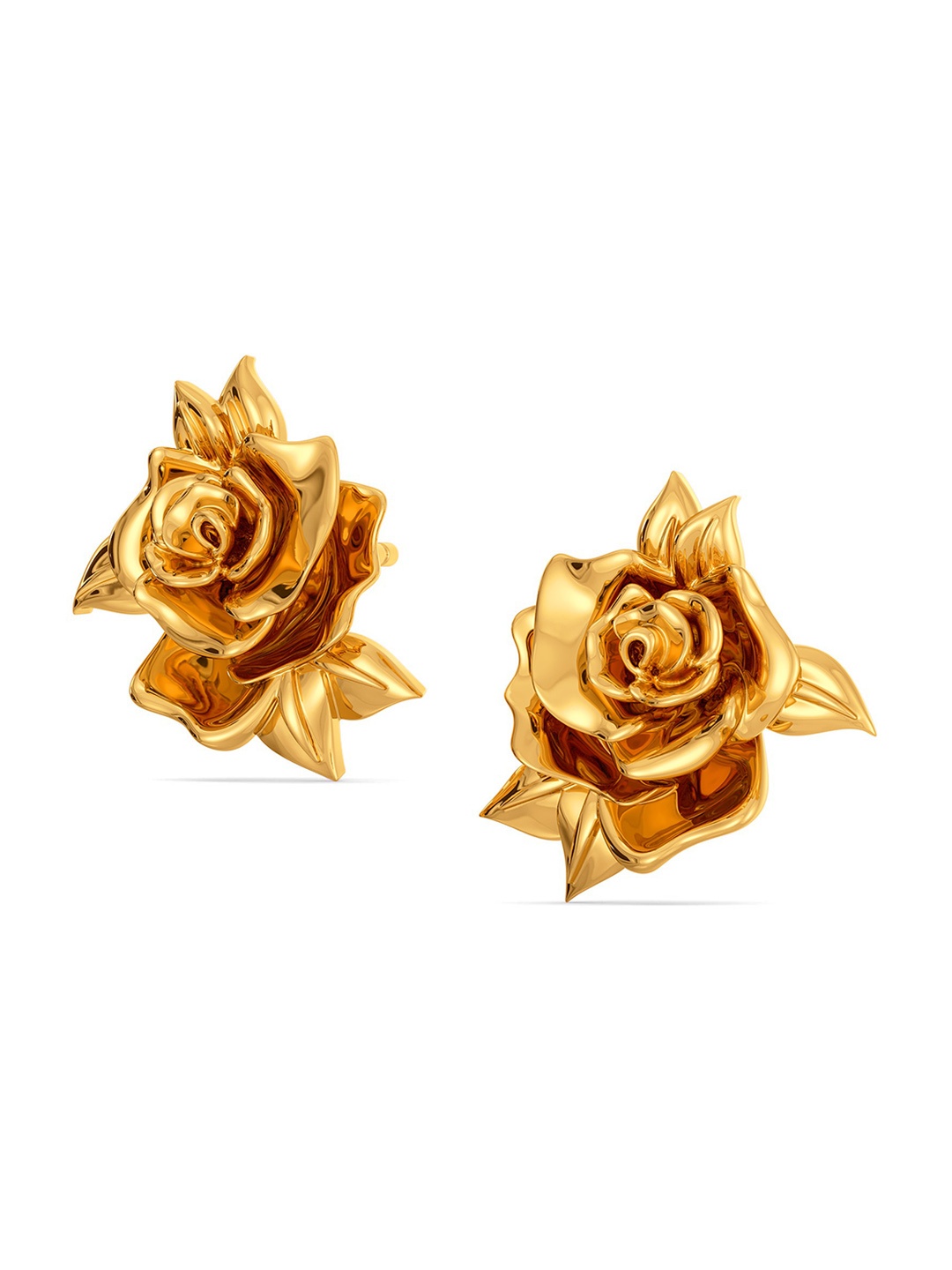 

MELORRA Rose Prose 18KT Gold Stud Earrings-5.41gm