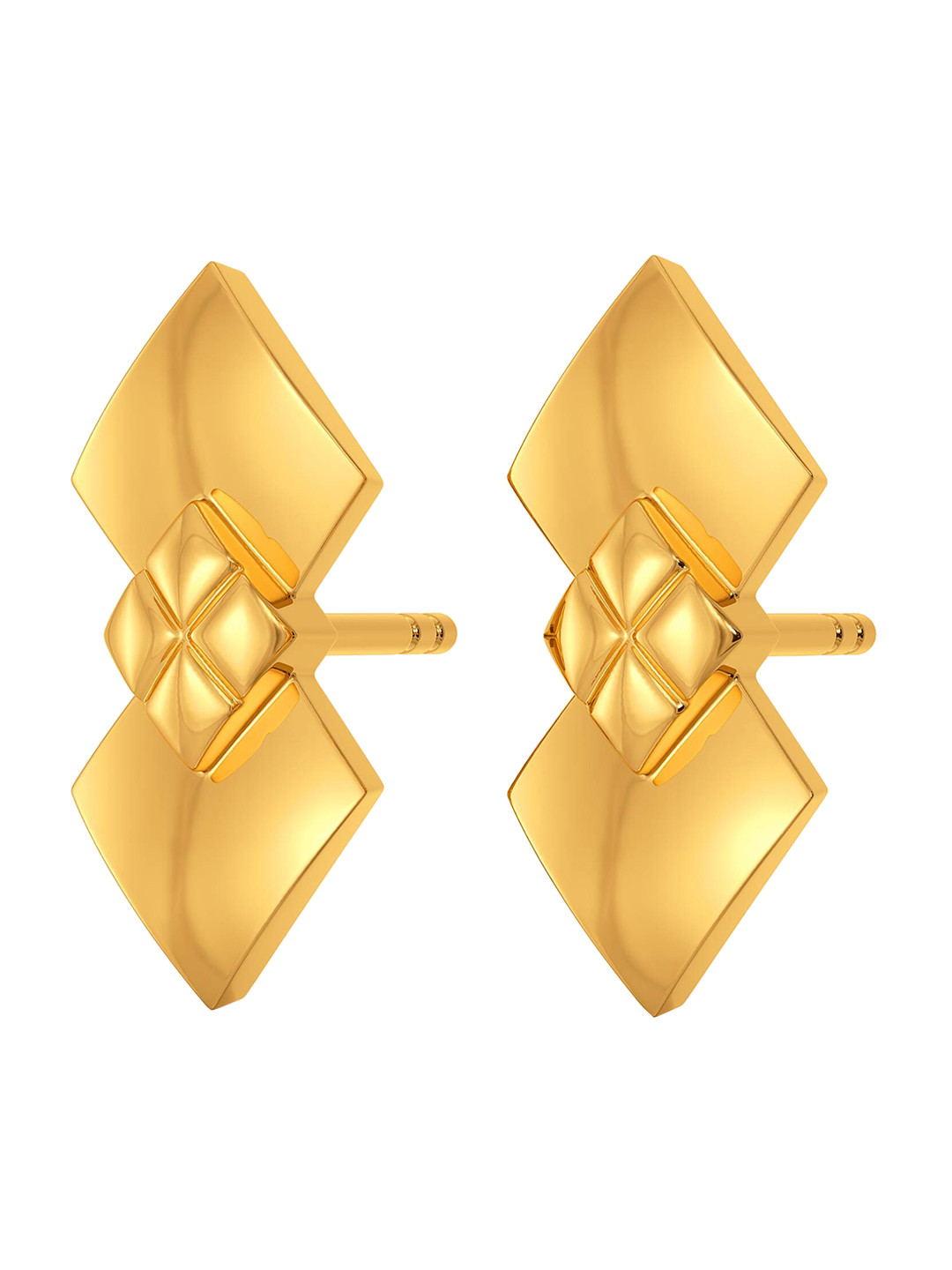 

MELORRA Rhomb Knot 18KT Gold Stud Earrings-2.7gm