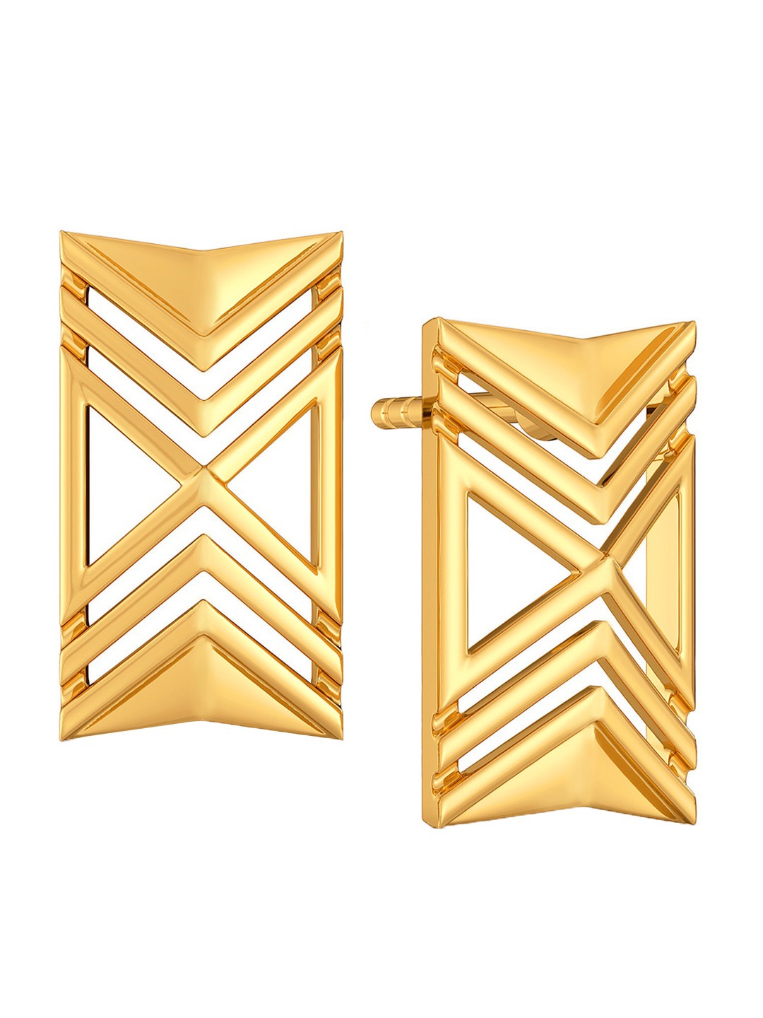 

MELORRA French Suave 18KT Gold Stud Earrings- 2.55 gm