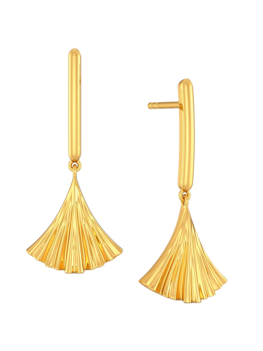 

MELORRA Flowy Goddess 18KT Gold Drop Earrings-4.34gm