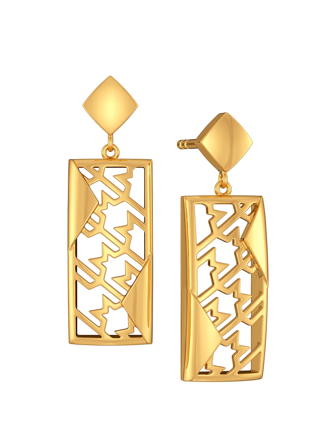

MELORRA Tweed Theory 18KT Gold Drop Earrings- 4.33 gm
