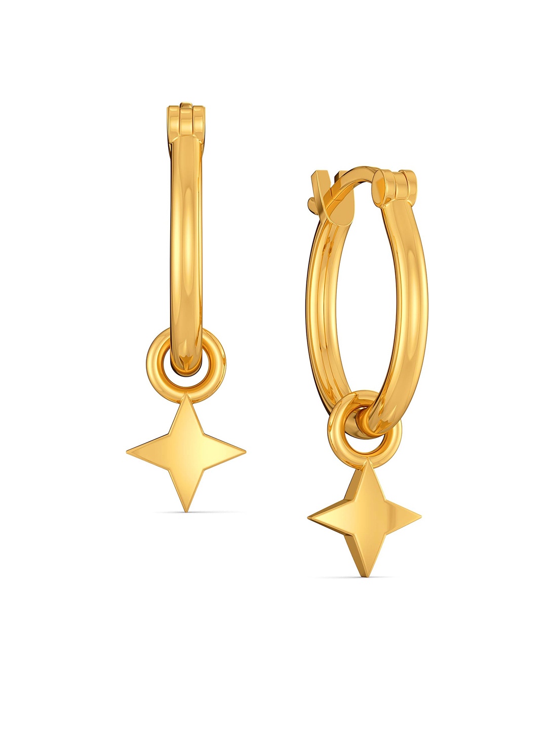 

MELORRA Star A Charm 18KT Gold Hoop Earrings-5.43gm
