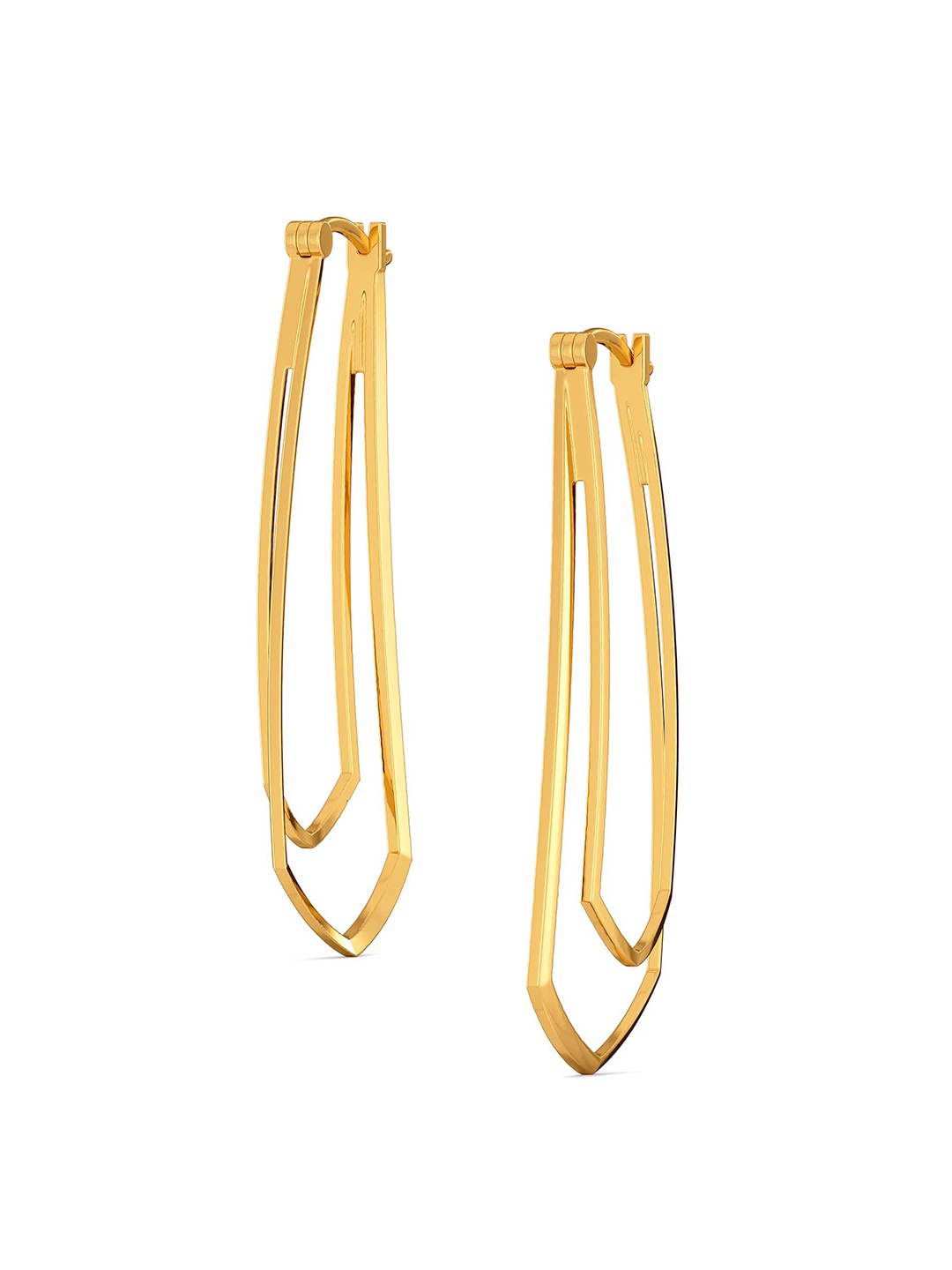 

MELORRA Extra Edgy 18KT Gold Hoop Earrings-6.65gm