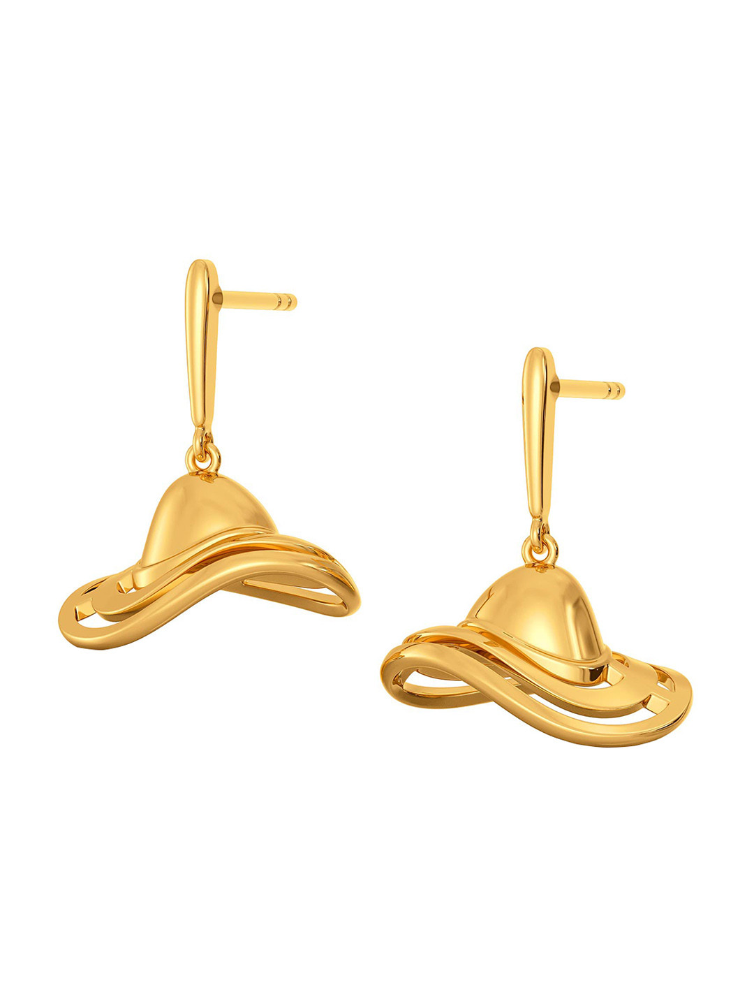 

MELORRA Winter Hats 18KT Gold Drop Earrings-3.39gm