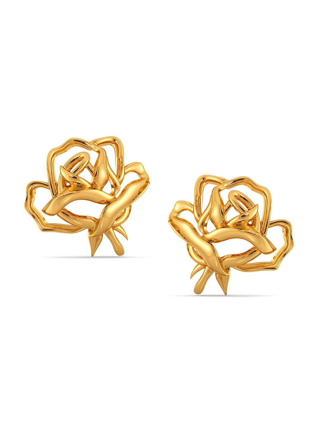 

MELORRA Dark Blooms 18KT Gold Stud Earrings-4.58gm