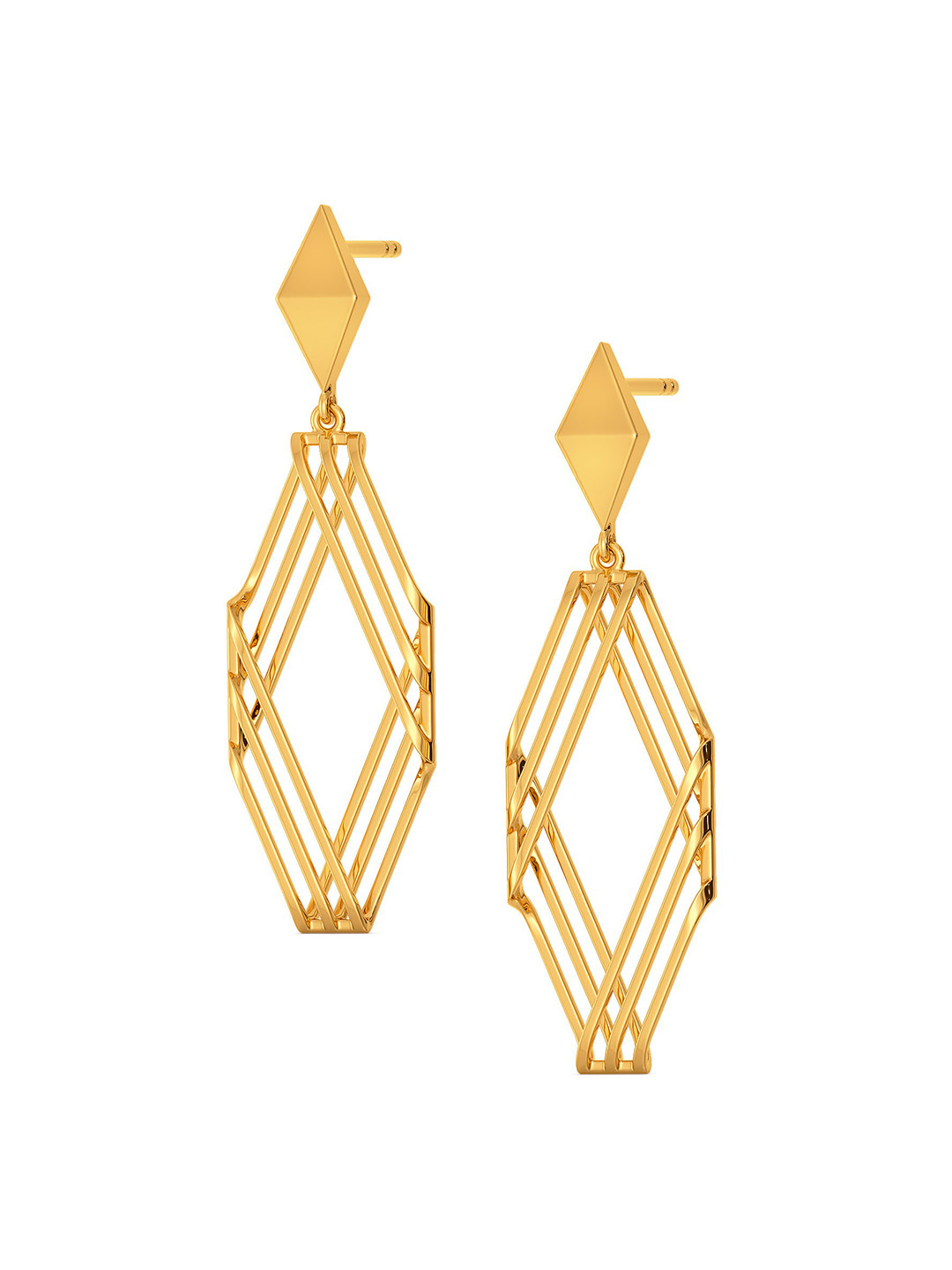 

MELORRA Robe Resist 18KT Gold Dangle Earrings-3.99gm