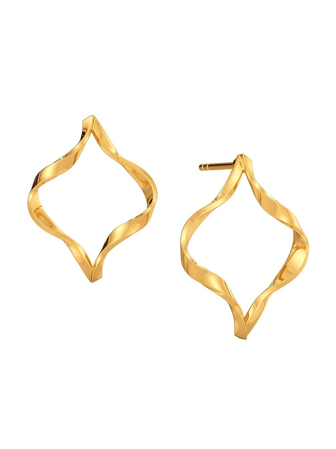 

MELORRA Swirling Strands 18KT Gold Stud Earrings 3.13gm
