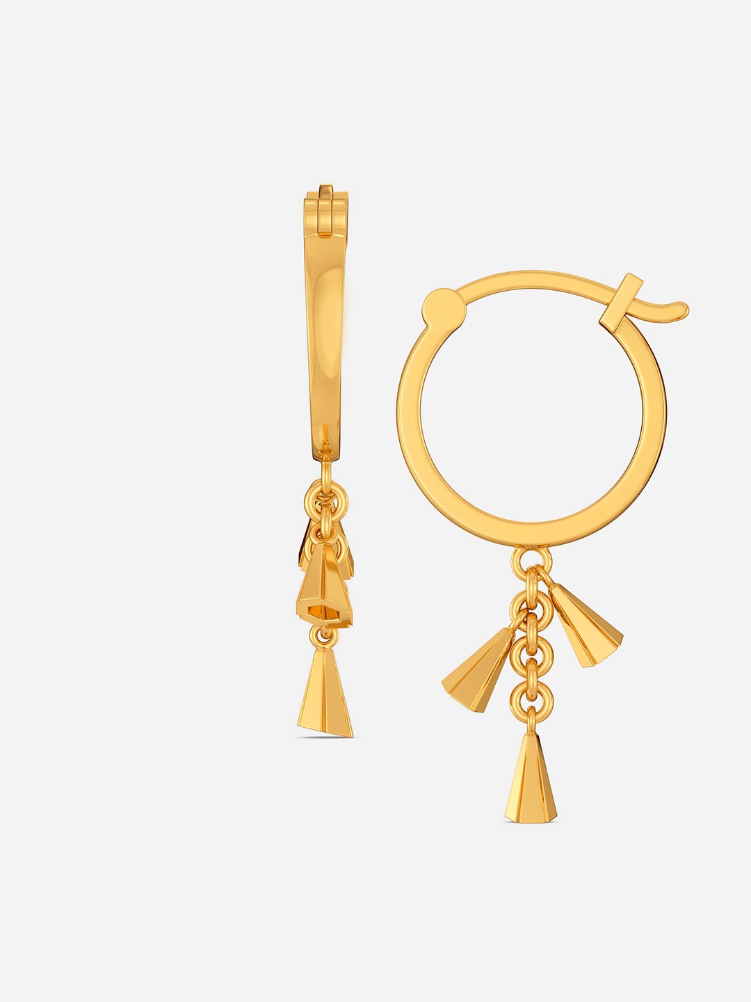 

MELORRA Casual Tassel 18KT Gold Hoop Earrings-3.57gm
