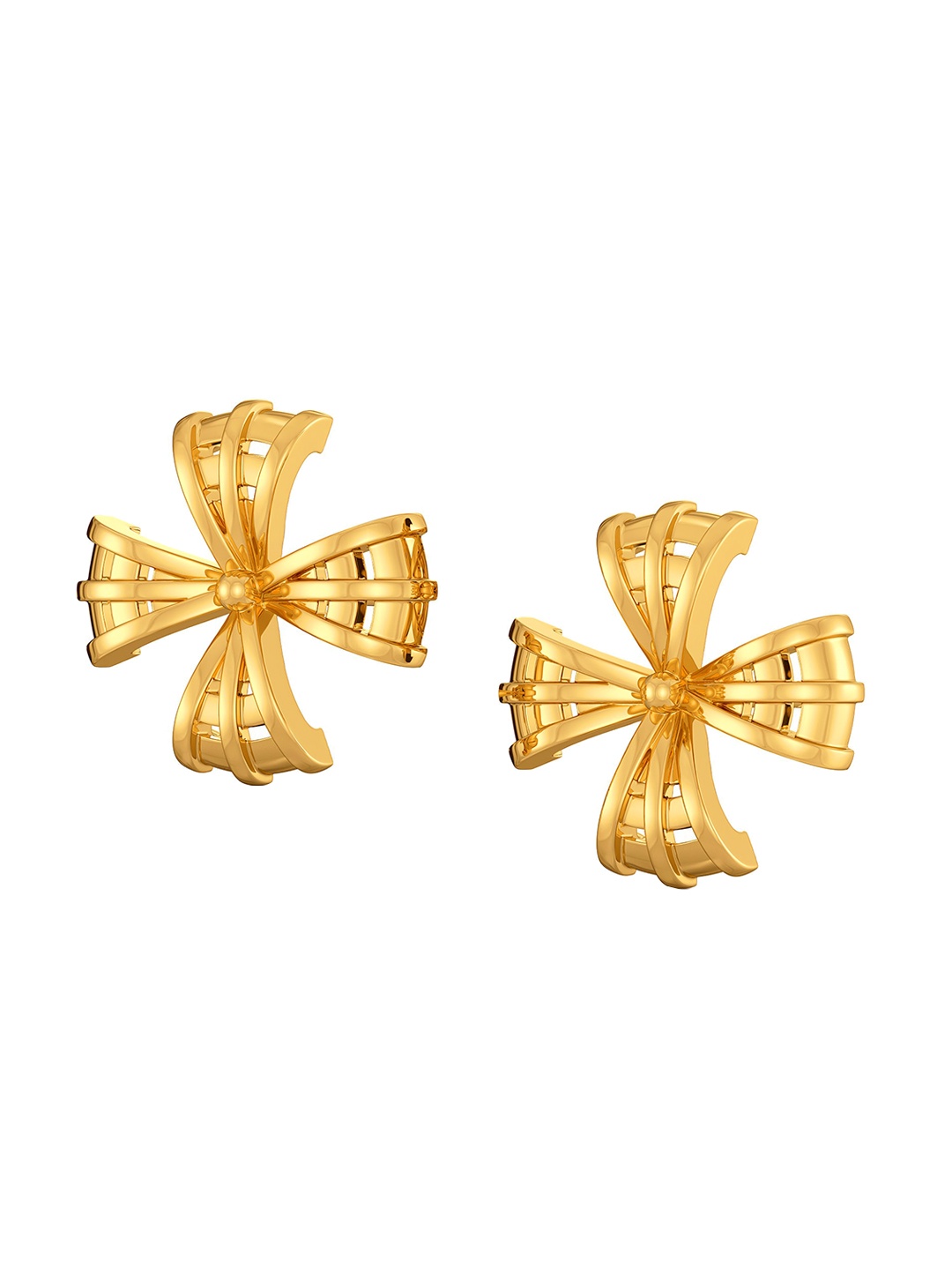 

MELORRA Raffia Refresh 18KT Gold Stud Earrings-2.56gm