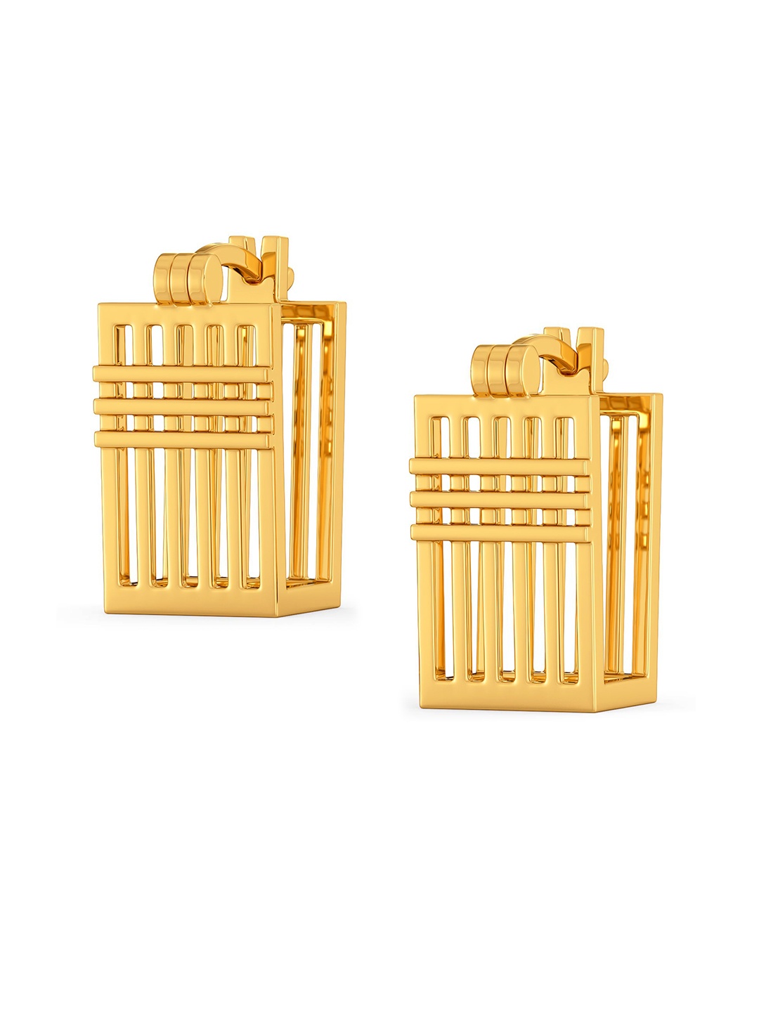 

MELORRA Cross Contours 18KT Gold Hoop Earrings-4.62gm