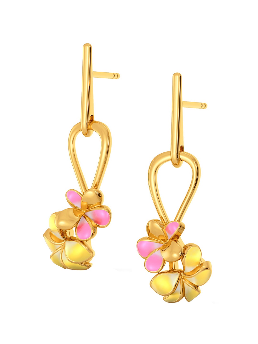 

MELORRA Frangipani 18KT Gold Drop Earring-5.66gm